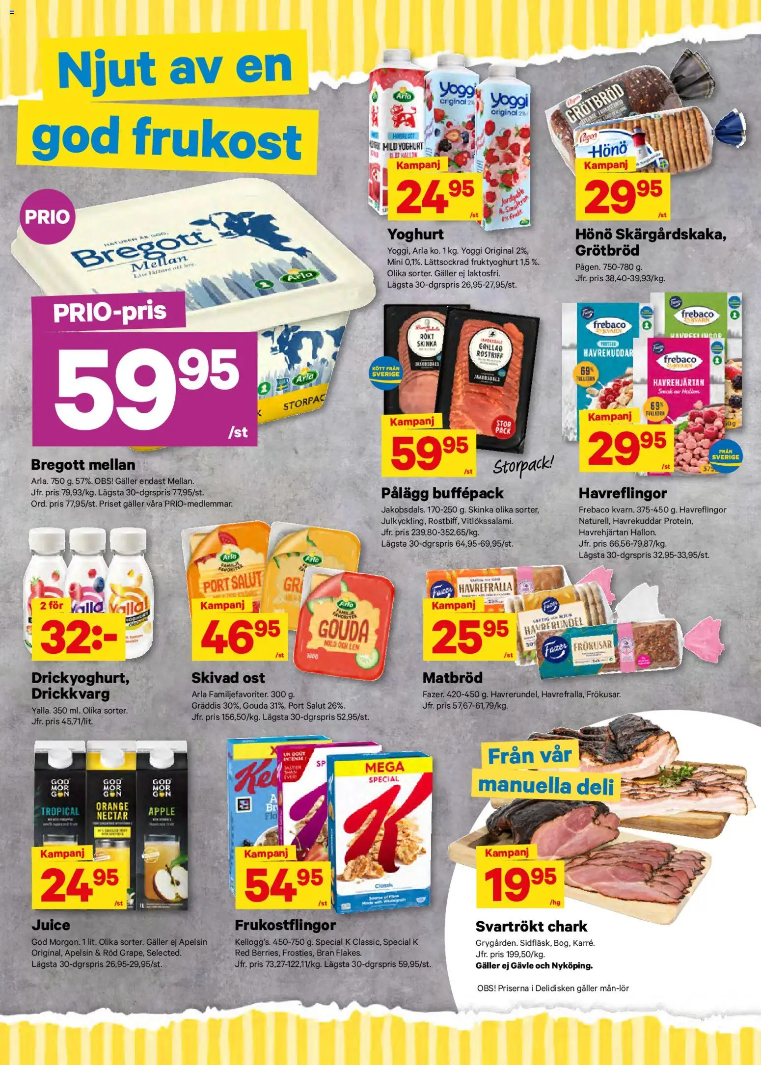 City Gross reklamblad aktuell från 24.11.2025 | Sida: 4 | Produkter: Yoghurt, Juice, Äpple, Hallon