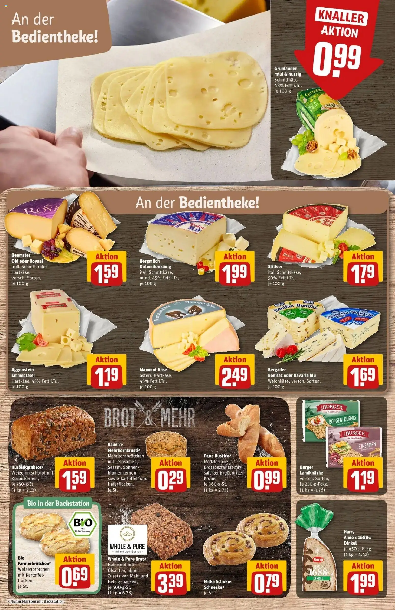 Rewe Prospekt Kiel	 – gültig ab 09.03.2026 | Seite: 11 | Produkte: Käse, Pane, Grunlander, Brot