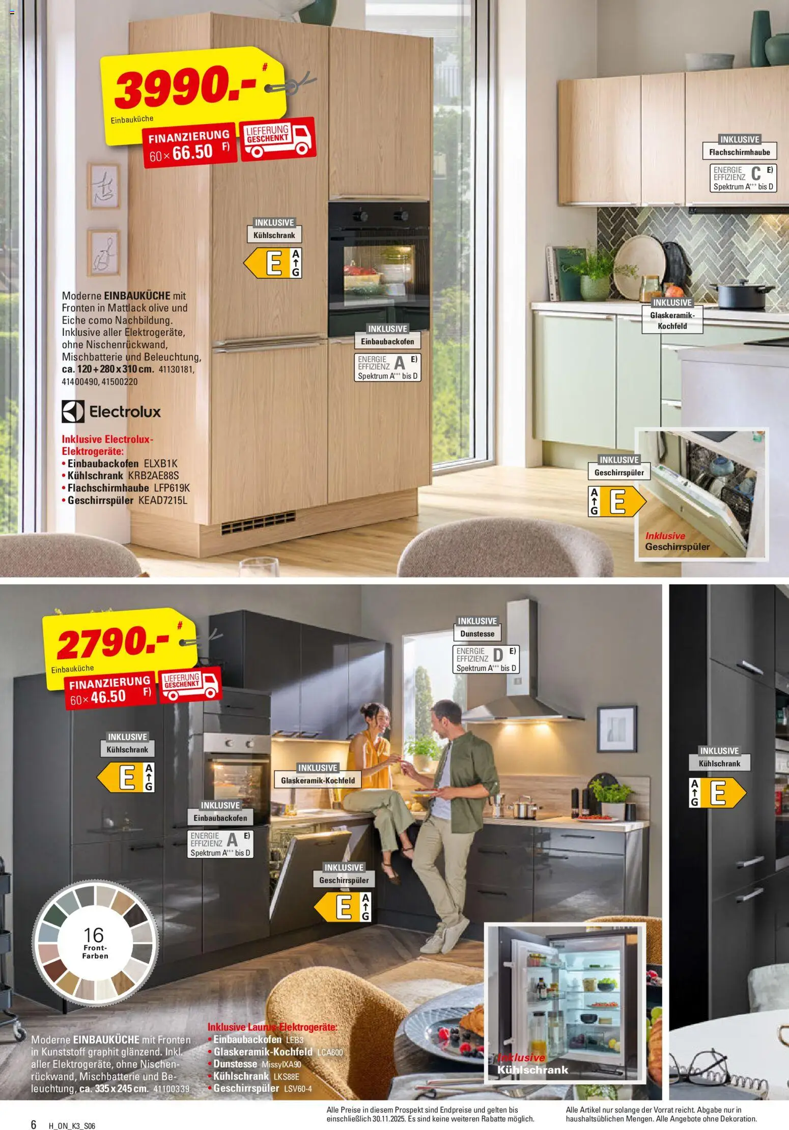 Höffner Küchen Power  – gültig ab 12.11.2025 | Seite: 6 | Produkte: Geschirrspüler, Einbauküche, Kühlschrank, Kochfeld