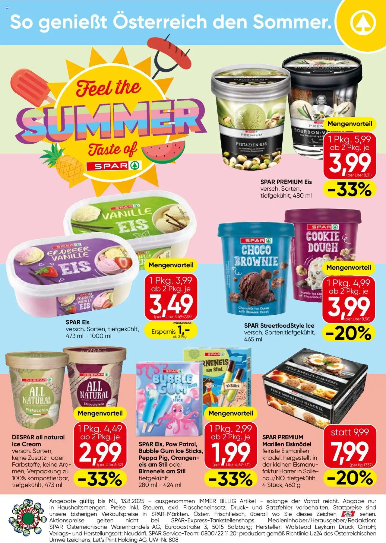 Spar Sommer - Niederösterreich gültig ab 07.08.2025 | Seite: 4 | Produkte: Eis, Orangen, Bourbon
