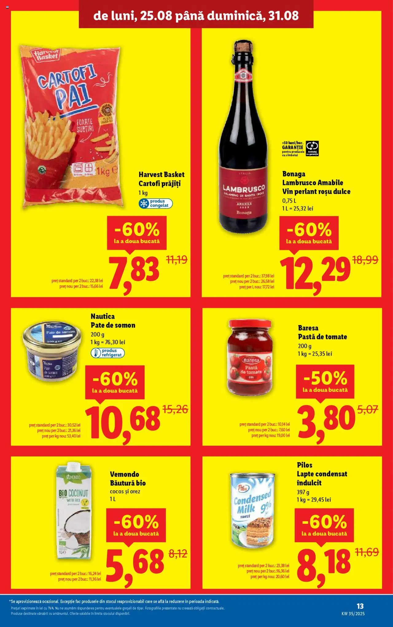 Catalog Lidl – valabil de la 25.08.2025 | Pagină: 13 | Produse: Toplar, Pate, Pastă de tomate, Paste