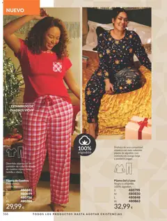 Vista previa Pijama de Cuadros, Divertido pijama con un pantalón de colorido diseño de cuadros rojos y rosas. bolsillo y ribete. Rojo y rosa. 100% algodón. válido desde el 01.11.2025 | Página: 166