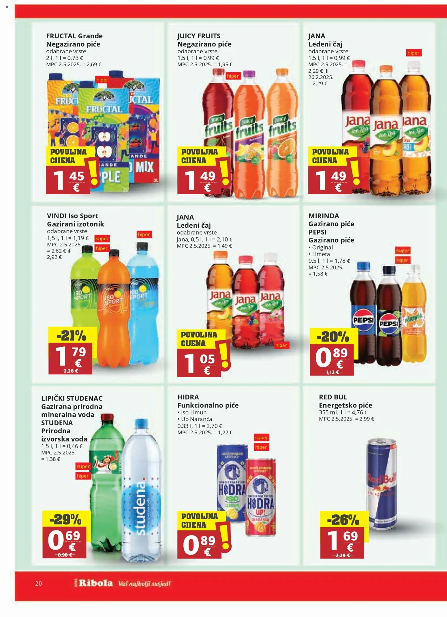 Ribola katalog | vrijedi od 04.03.2026 | Stranica: 20 | Proizvodi: Pepsi, Čaj, Limeta, Red Bull