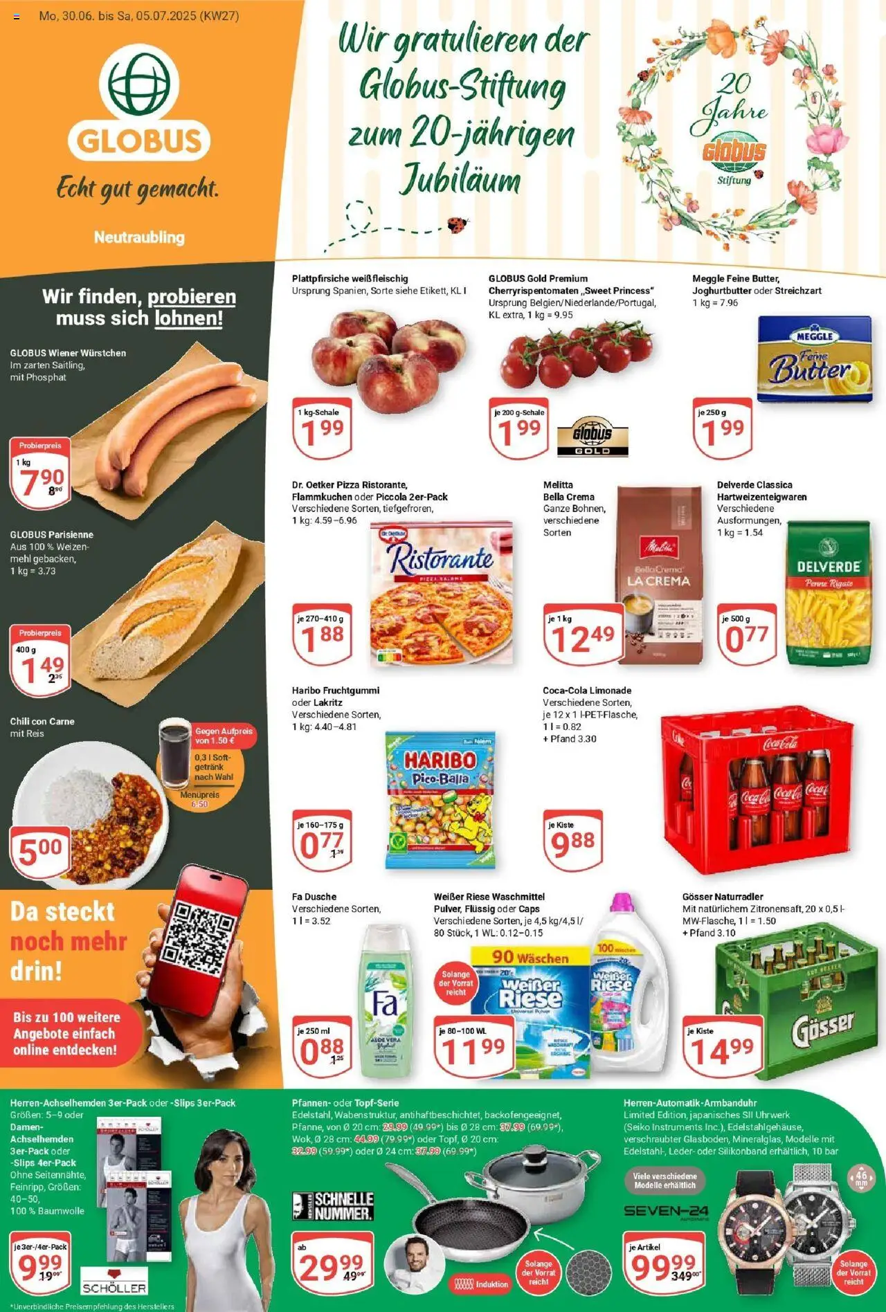 Globus prospekt Neutraubling	 - gültig ab dem 29.06.2025 | Seite: 3 | Produkte: Wiener wurstchen, Mehl, Pizza, Reis
