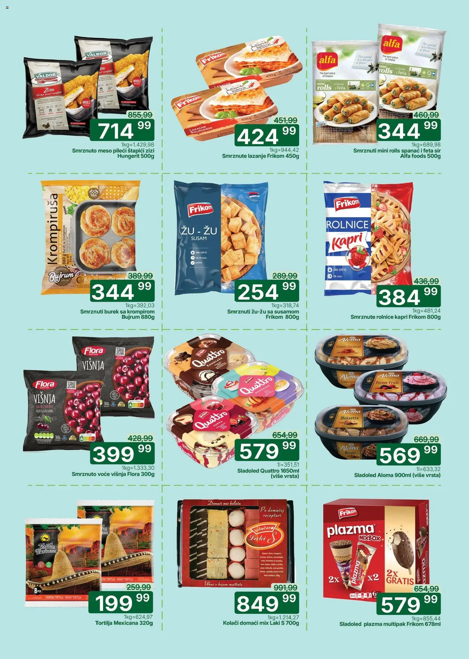 Univerexport katalog - važi od 16.03.2026 | Strana: 11 | Proizvode: Spanać, Višnja, Lazanje, Sir