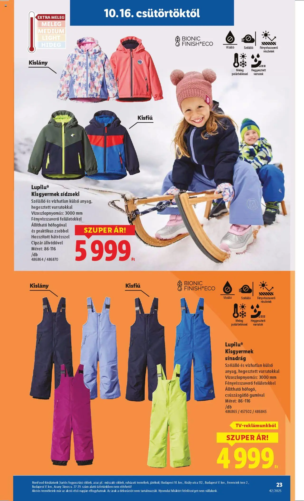 Lidl akciós ujság - amely érvényes a következő dátumtól: 16.10.2025 | Oldal: 23 | Termékek: Játékok, Sínadrág