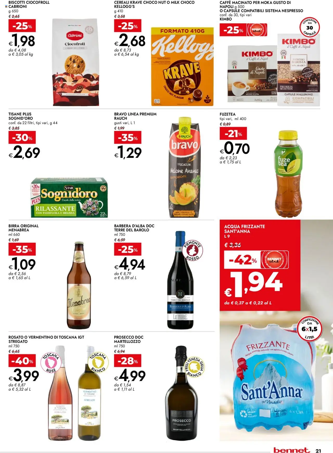 Volantino bennet del 18.09.2025 | Pagina: 21 | Prodotti: Caffè, Birra, Cereali, Alluminio
