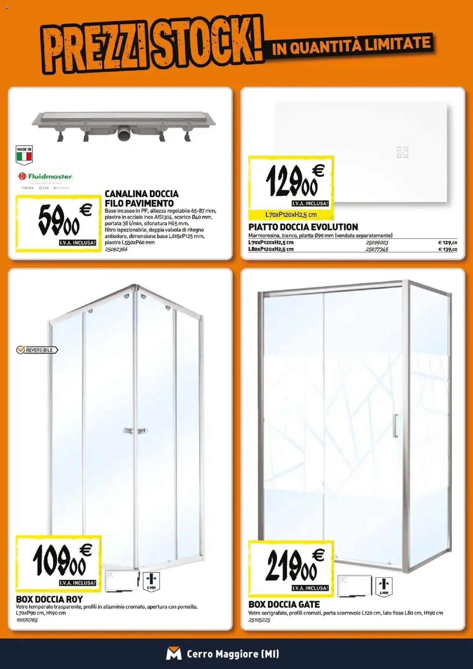 Volantino TECNOMAT del 26.03.2026 | Pagina: 2 | Prodotti: Pavimento, Box doccia, Piatto, Alluminio