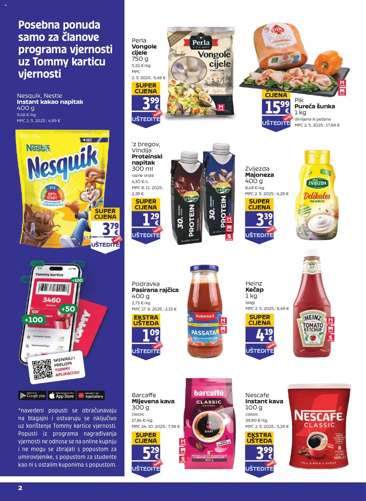 Tommy katalog | vrijedi od 26.02.2026 | Stranica: 2 | Proizvodi: Mljevena kava, Kava, Barcaffe, Kakao