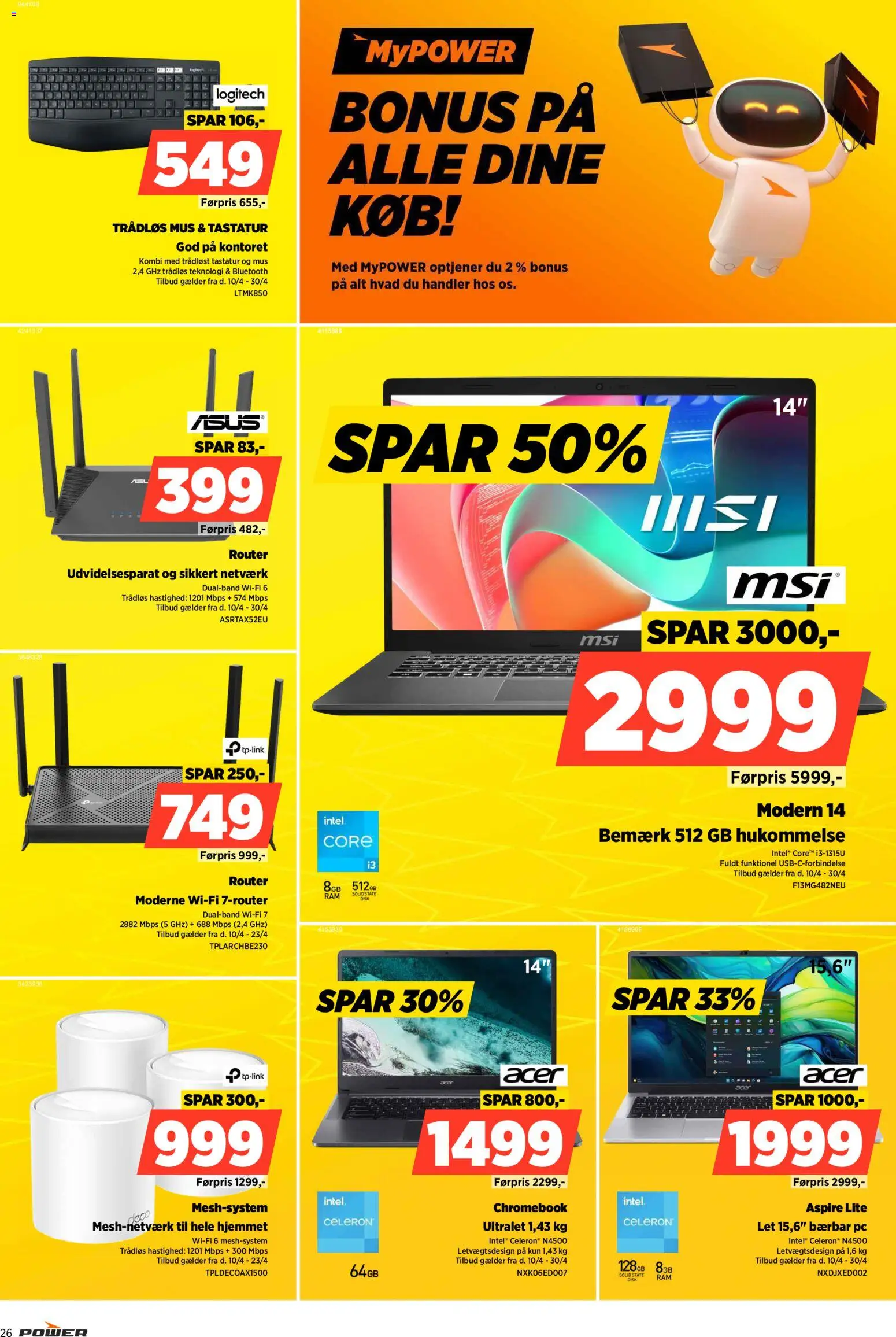 Power tilbudsavis – gyldig fra 17.04.2026 | Side: 26 | Produkter: Disk, PC, Mus, Router