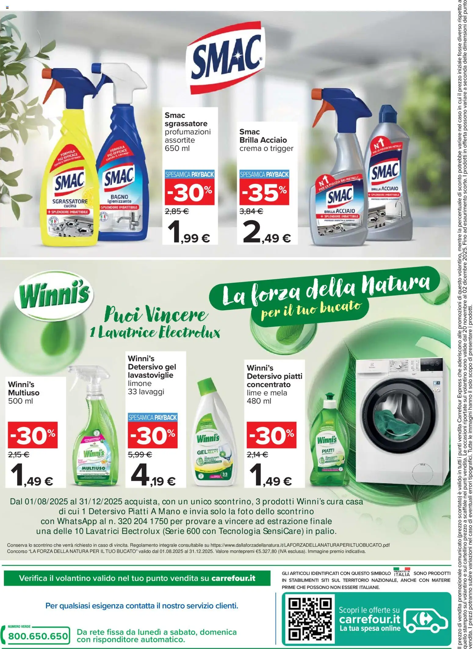 Volantino Carrefour del 20.11.2025 | Pagina: 2 | Prodotti: Crema, Sgrassatore, Lavastoviglie, Bagno