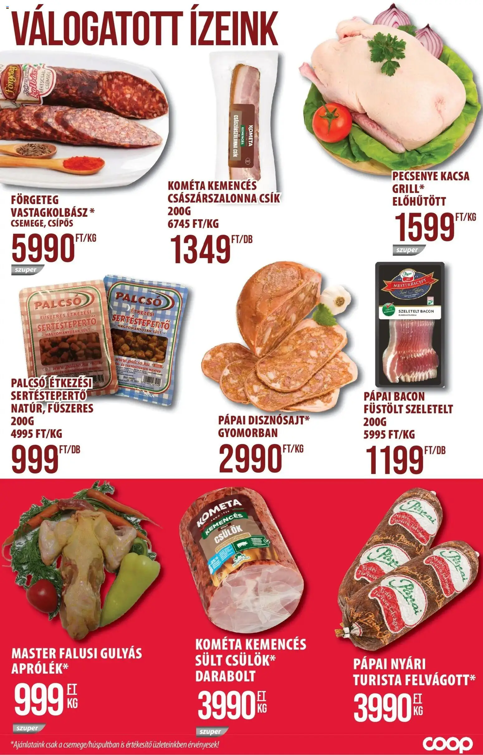 COOP Szolnok akciós ujság - amely érvényes a következő dátumtól: 12.02.2026 | Oldal: 3 | Termékek: Szeletelt bacon, Bacon, Császárszalonna, Vastagkolbász