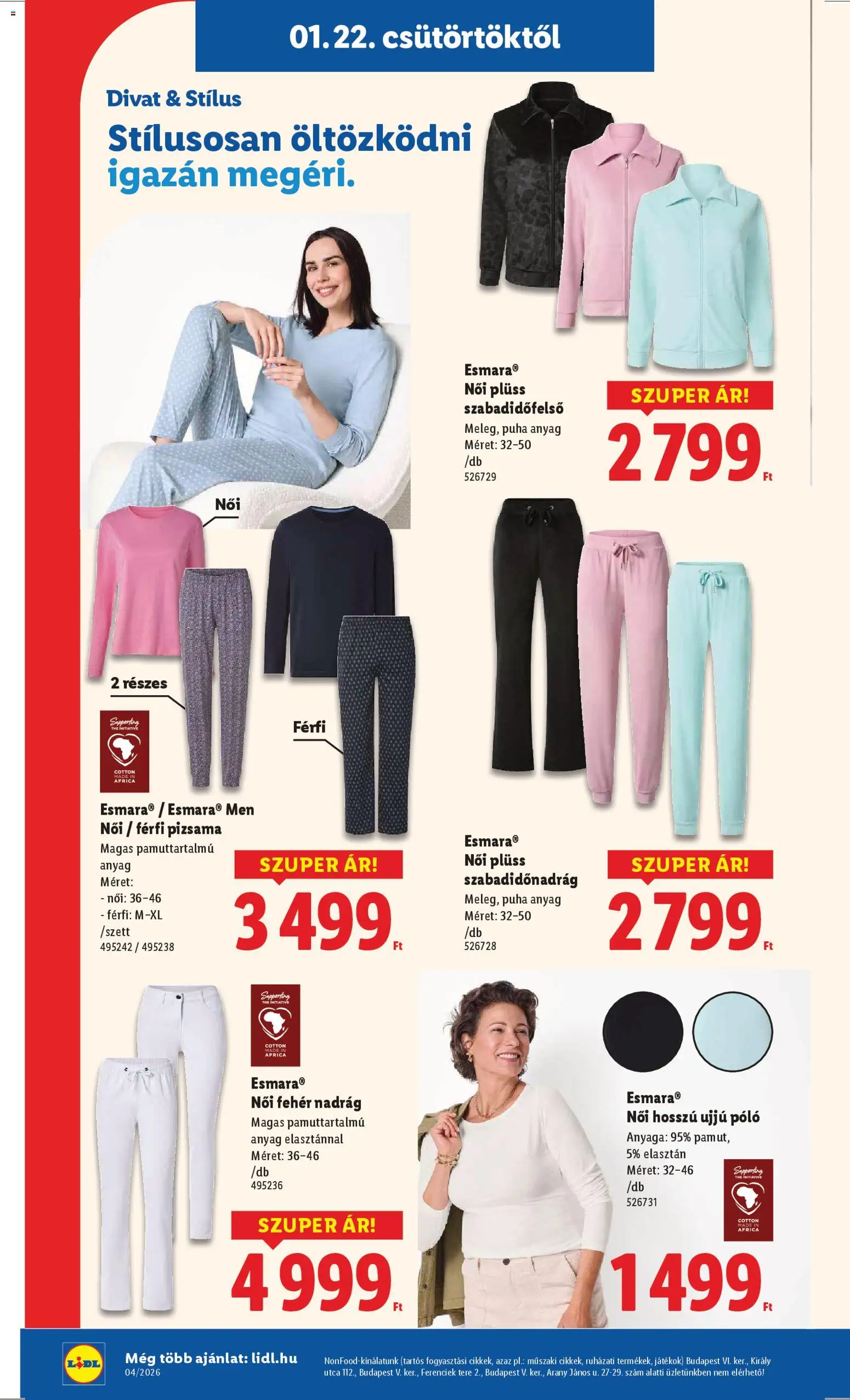 Lidl akciós ujság - amely érvényes a következő dátumtól: 22.01.2026 | Oldal: 30 | Termékek: Játékok, Plüss, Női pizsama, Pizsama