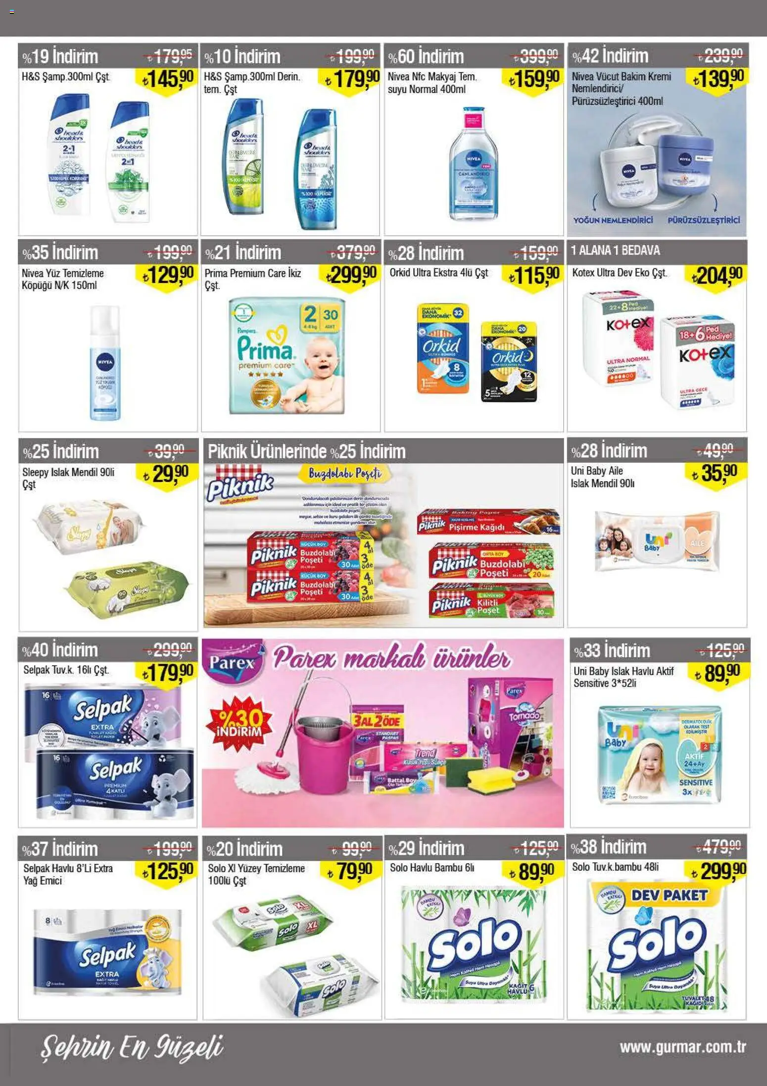 Gürmar Katalog - 01.01.2026 tarihinden itibaren geçerlidir | Sayfa: 13 | Ürünler: Mendil, Makyaj, Yağ, Buzdolabı