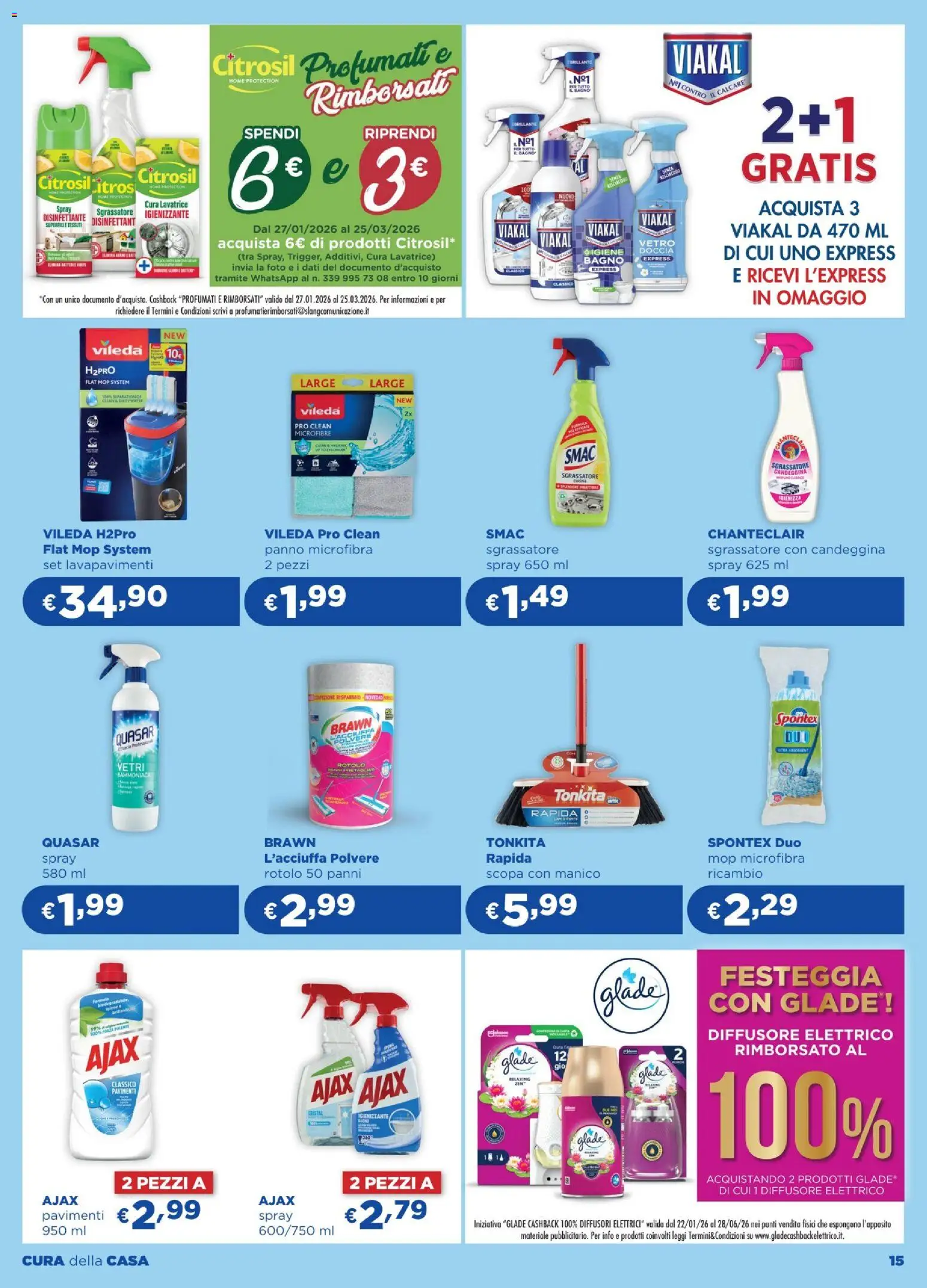 Volantino Acqua e Sapone del 05.02.2026 | Pagina: 15 | Prodotti: Panno microfibra, Sgrassatore, Lavatrice, Doccia