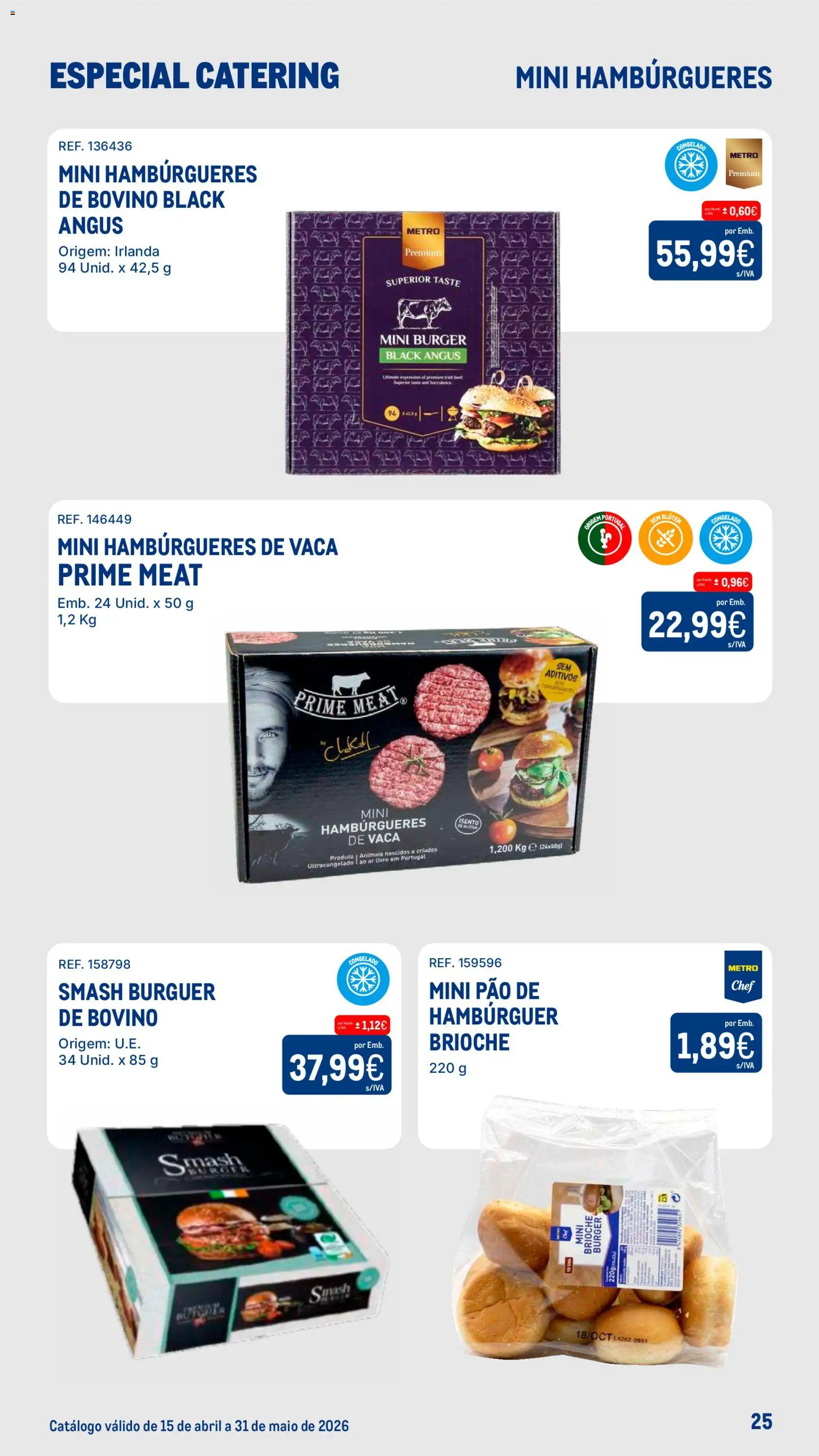 Makro Especial Catering │ válido de 15.04.2026 | Página: 25 | Produtos: Hambúrguer, Pão