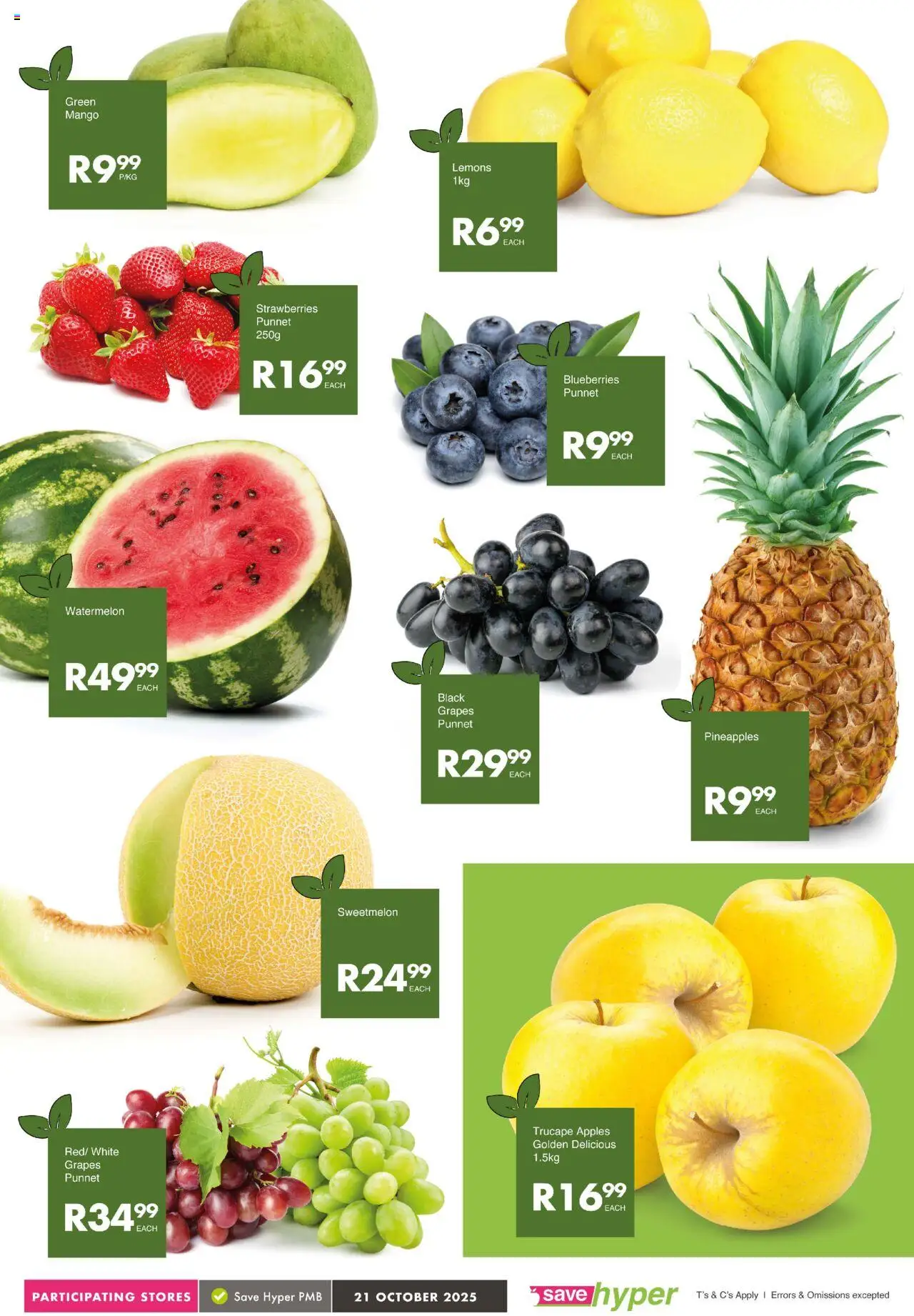 New Save catalogue – valid from 21.10.2025 | Page: 5 | Products: Blueberries, Apples, Mango, Grapes