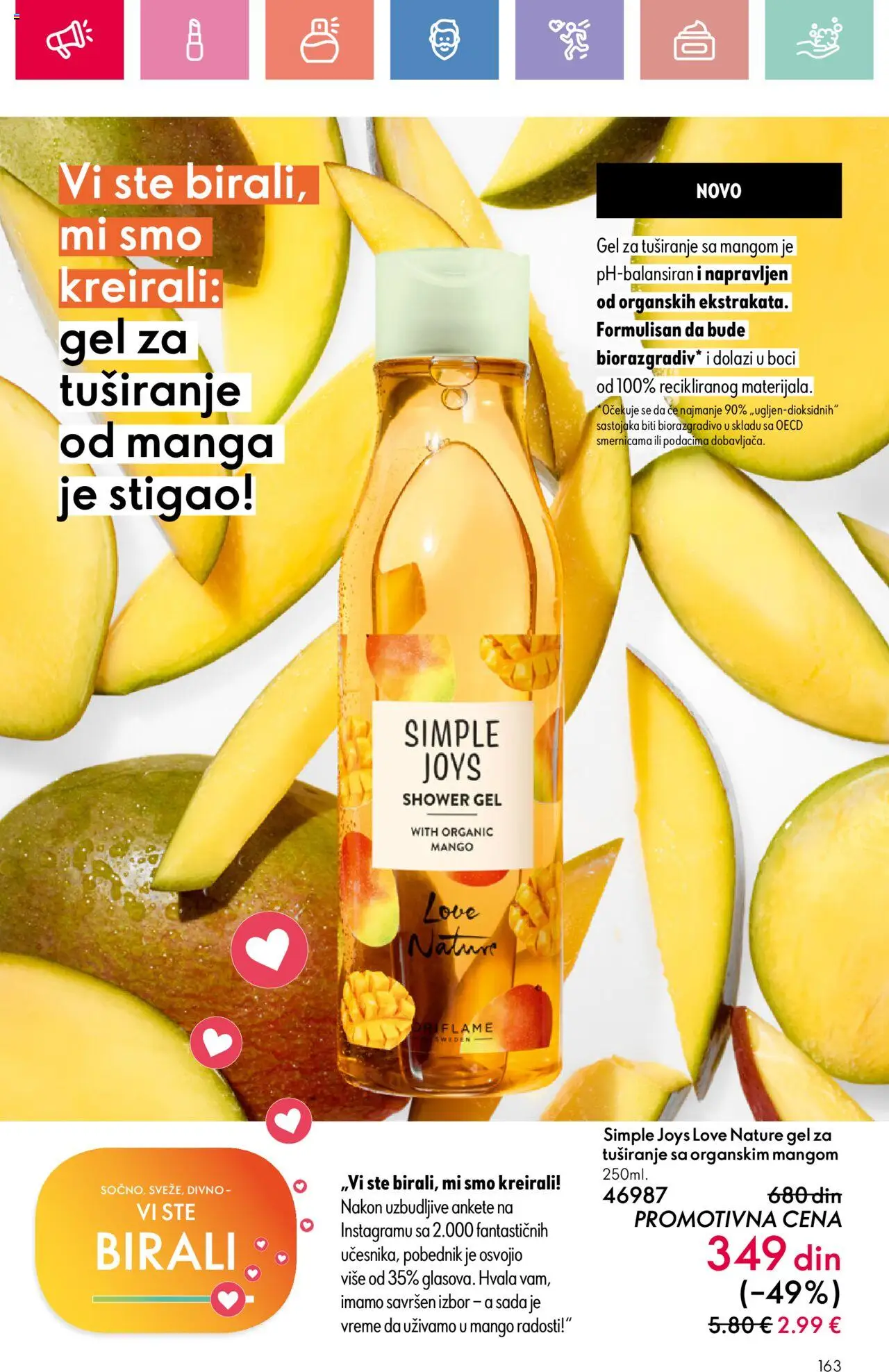 Oriflame katalog - važi od 22.06.2025 | Strana: 163 | Proizvode: Mango, Gel za tuširanje