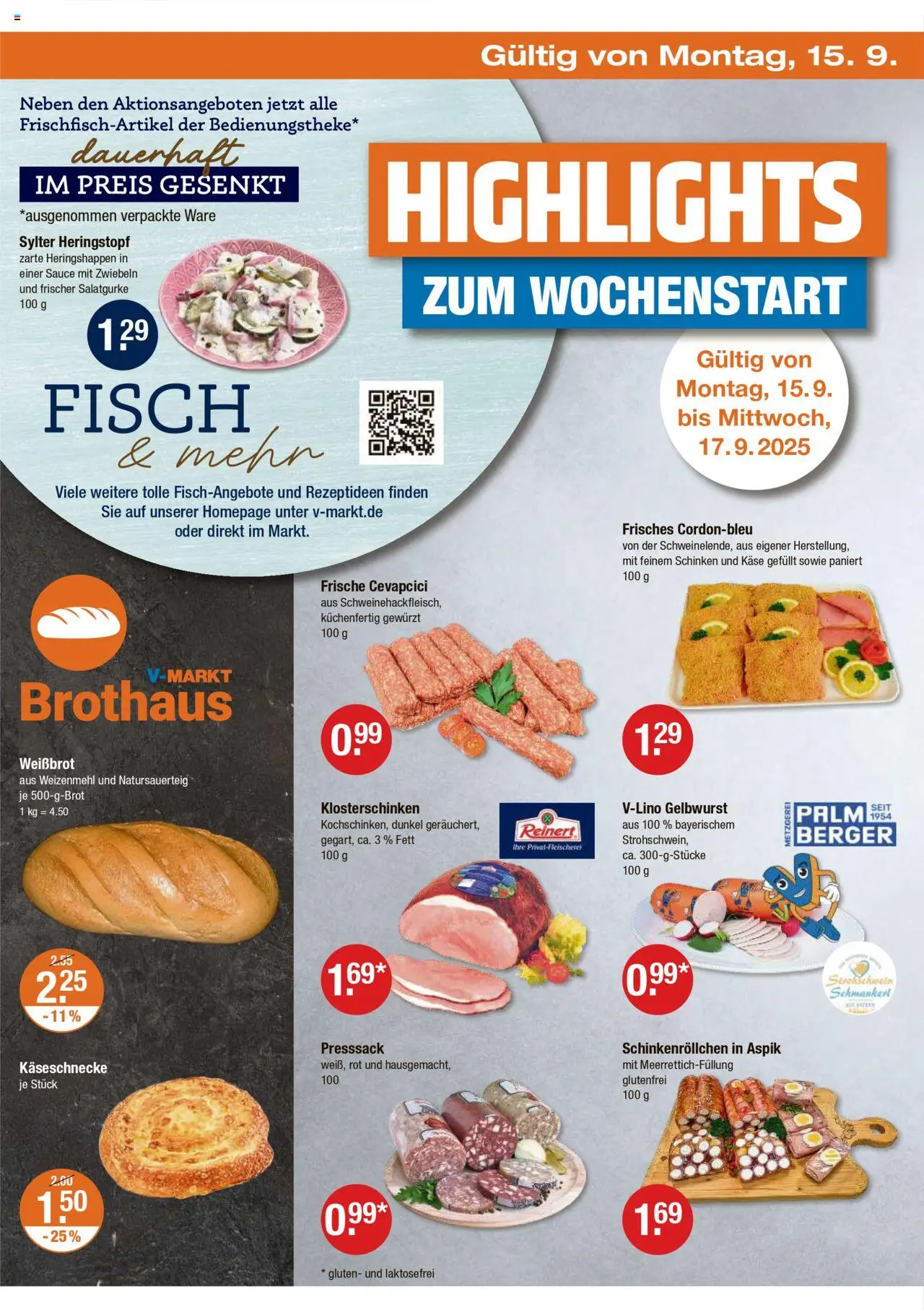 V-Markt - M&#252;nchen – gültig ab 11.09.2025 | Seite: 26 | Produkte: Käse, Fisch, Zwiebeln, Schinken