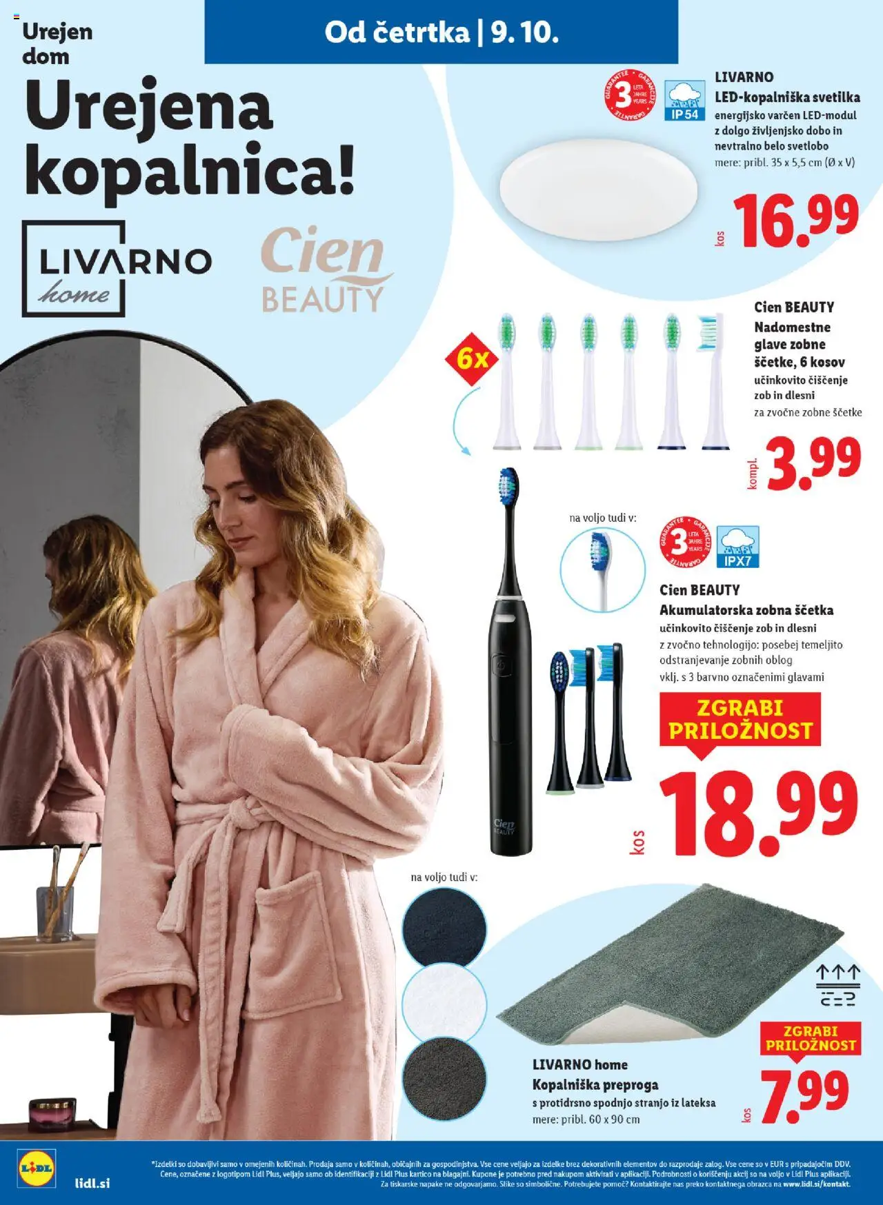 Novi Lidl katalog ponudbe – veljaven od 09.10.2025 | Stran: 22 | Izdelki: Preproga, Svetilka, Zobna scetka