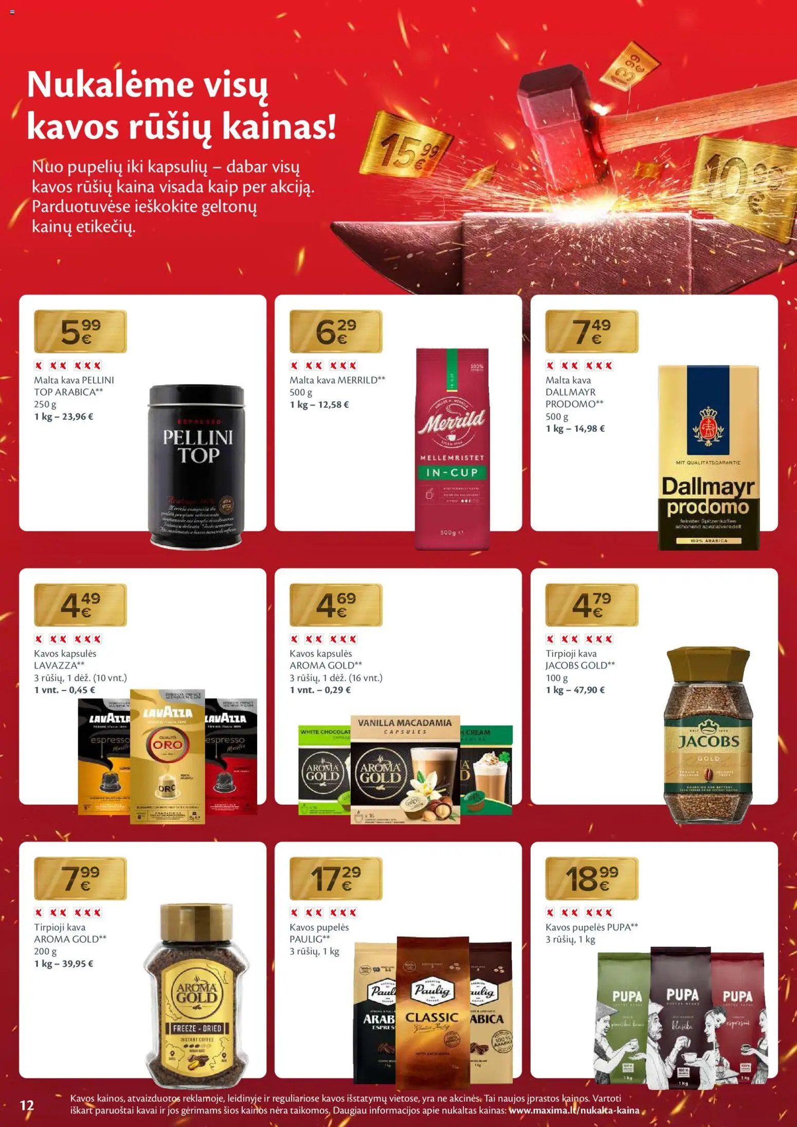 MAXIMA akcijos nuo 25.11.2025 | Puslapis: 12 | Prekių: Pupelės, Tirpioji kava, Kavos pupelės, Kava