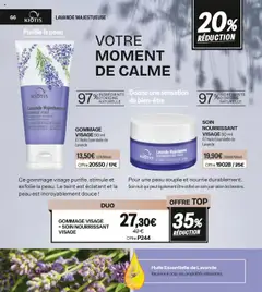 Stanhome - Prévisualisation de Lavande Majestueuse GOMMAGE VISAGE, Le temps calme: on se détend. C'est l'heure de ma pause. À L'HUILE ESSENTIELLE DE LAVANDE valide à partir de 20.10.2025 | Page: 66