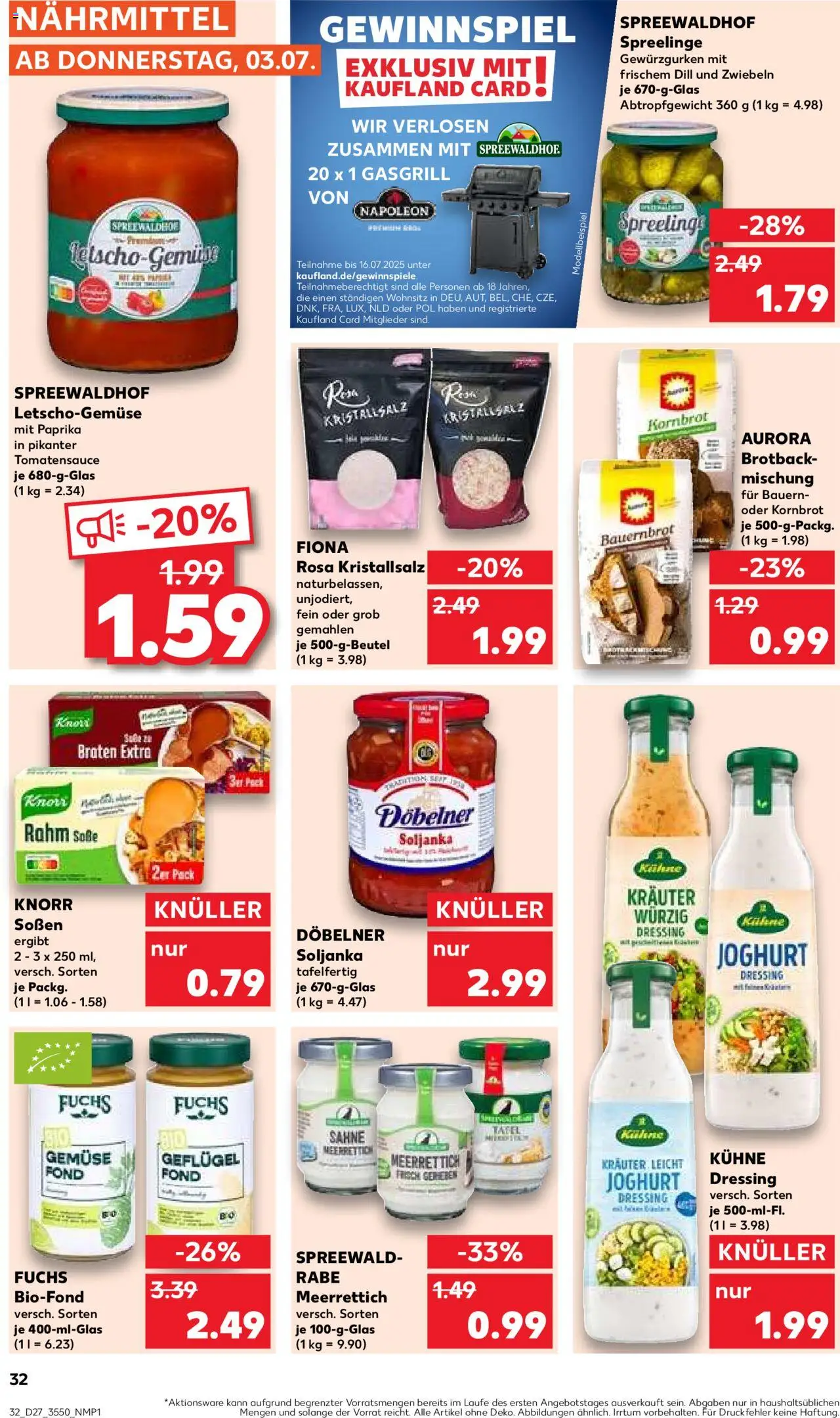 Kaufland Prospekt 	 - gültig ab dem 03.07.2025 | Seite: 32 | Produkte: Joghurt, Dressing, Zwiebeln, Dill