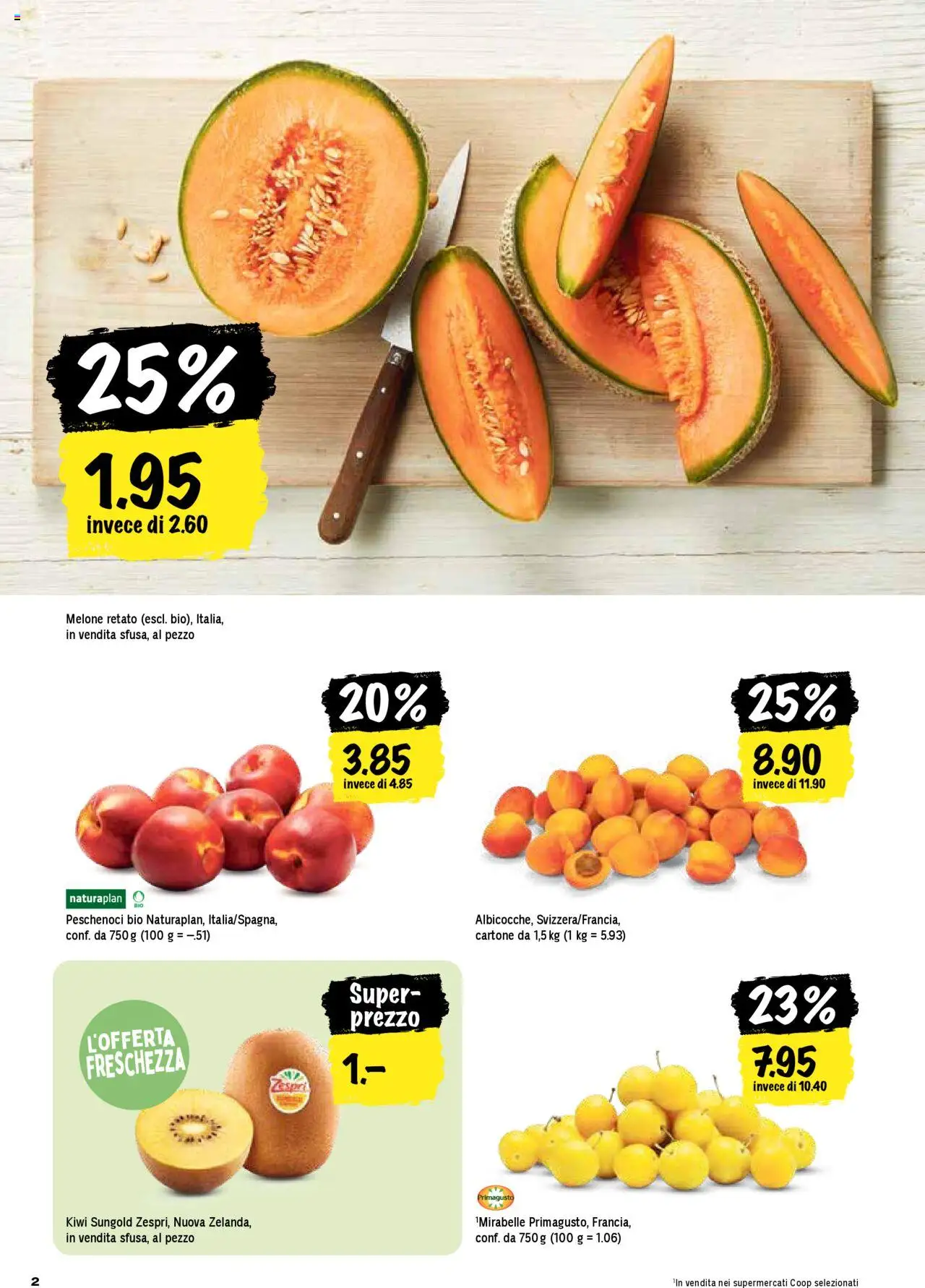 Coop - Una settimana di azioni ab 14.08.2025 | Seite: 2 | Produkte: Kiwi, Melone