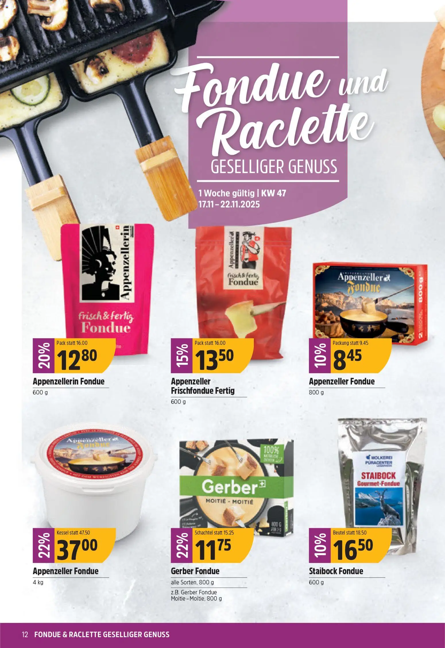 TopCC Aktionen – gültig ab 17.11.2025 | Seite: 12 | Produkte: Raclette, Fondue, Kessel