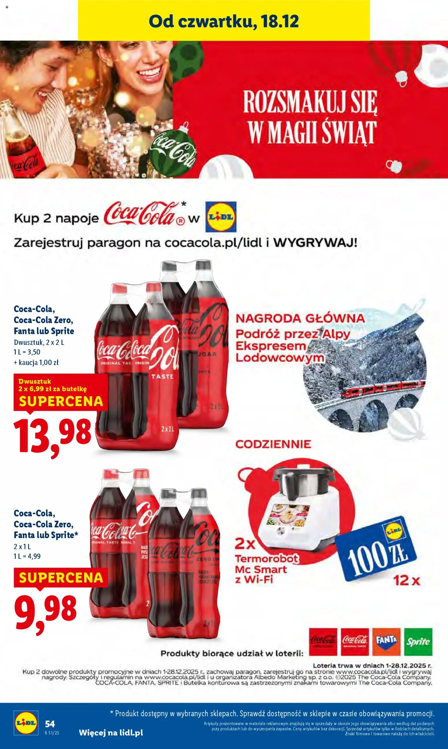 Lidl Gazetka od 18.12.2025 | Strona: 56 | Produkty: Napoje, Sprite, Coca cola