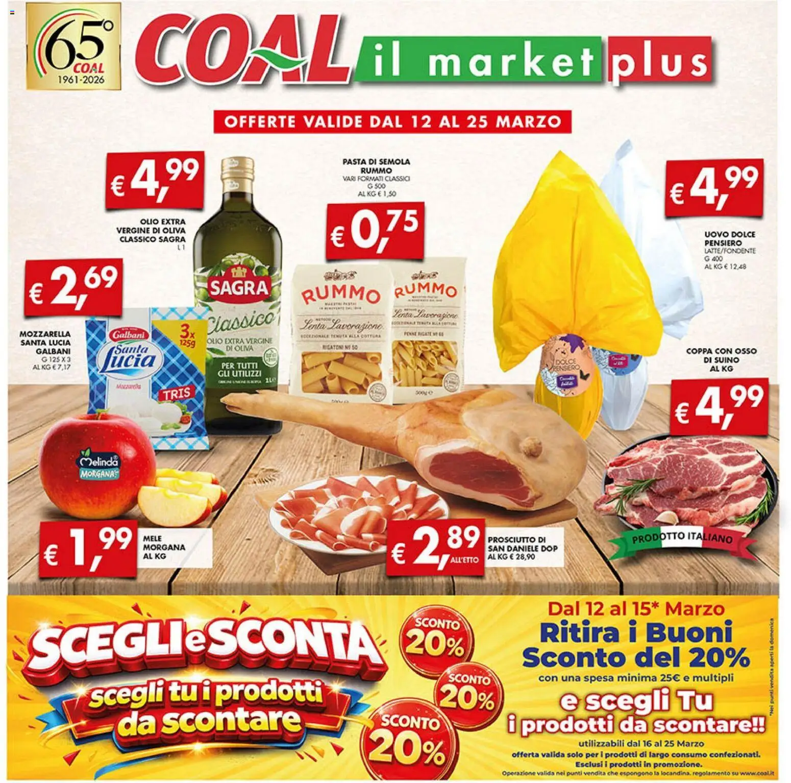Volantino Coal del 12.03.2026 | Pagina: 1 | Prodotti: Mele, Suino, Olio, Olio extra vergine