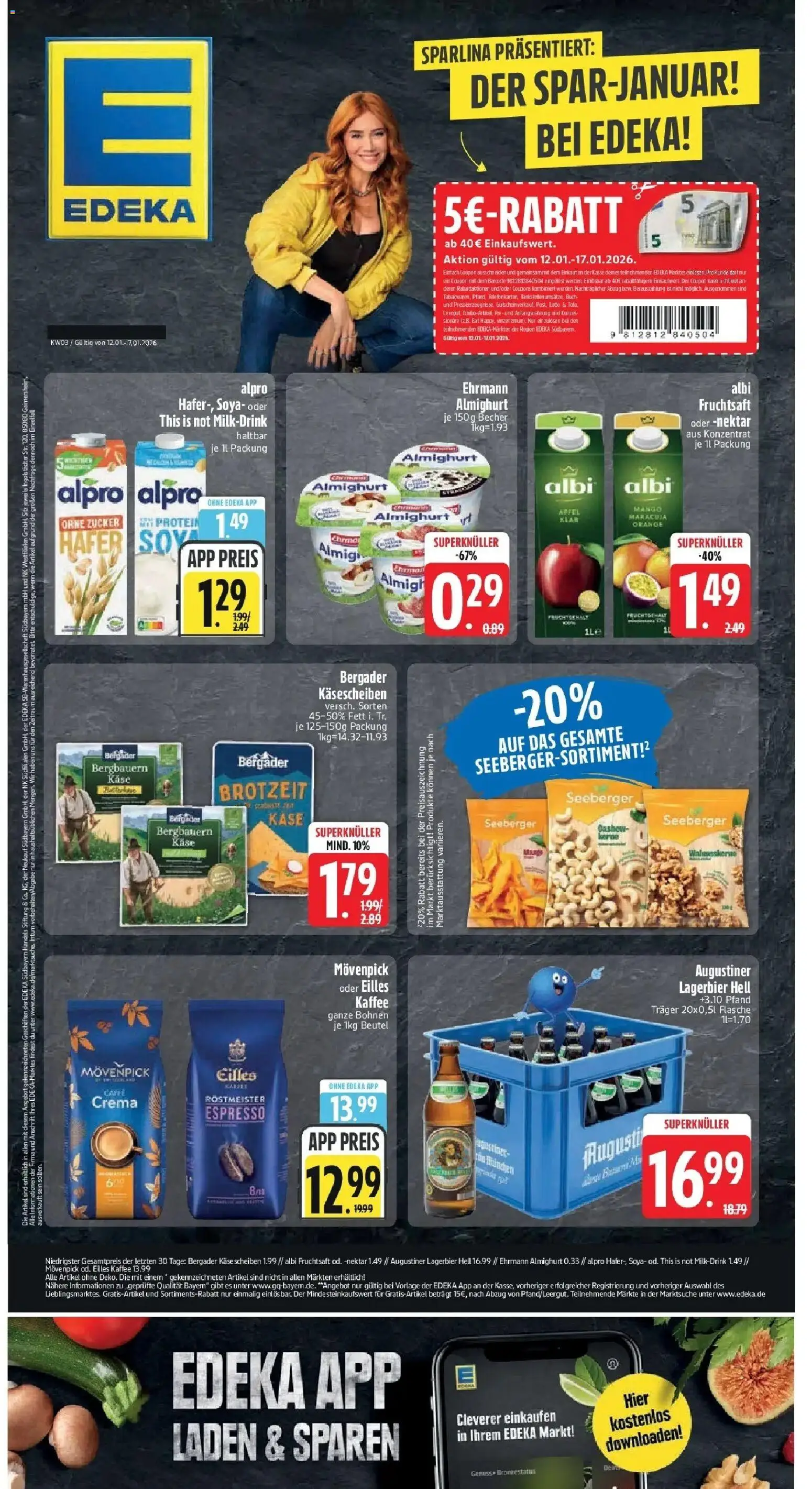 Edeka prospekt Inning/Ammersee	 – gültig ab 11.01.2026 | Seite: 1 | Produkte: Ehrmann almighurt, Eilles kaffee, Alpro, Mango
