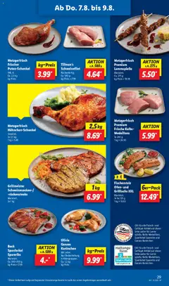 Lidl Prospekt Grimma - gültig ab dem 04.08.2025 | Seite: 53 | Produkte: Hahnchenschenkel, Kaninchen, Schweinefilet, Fleisch