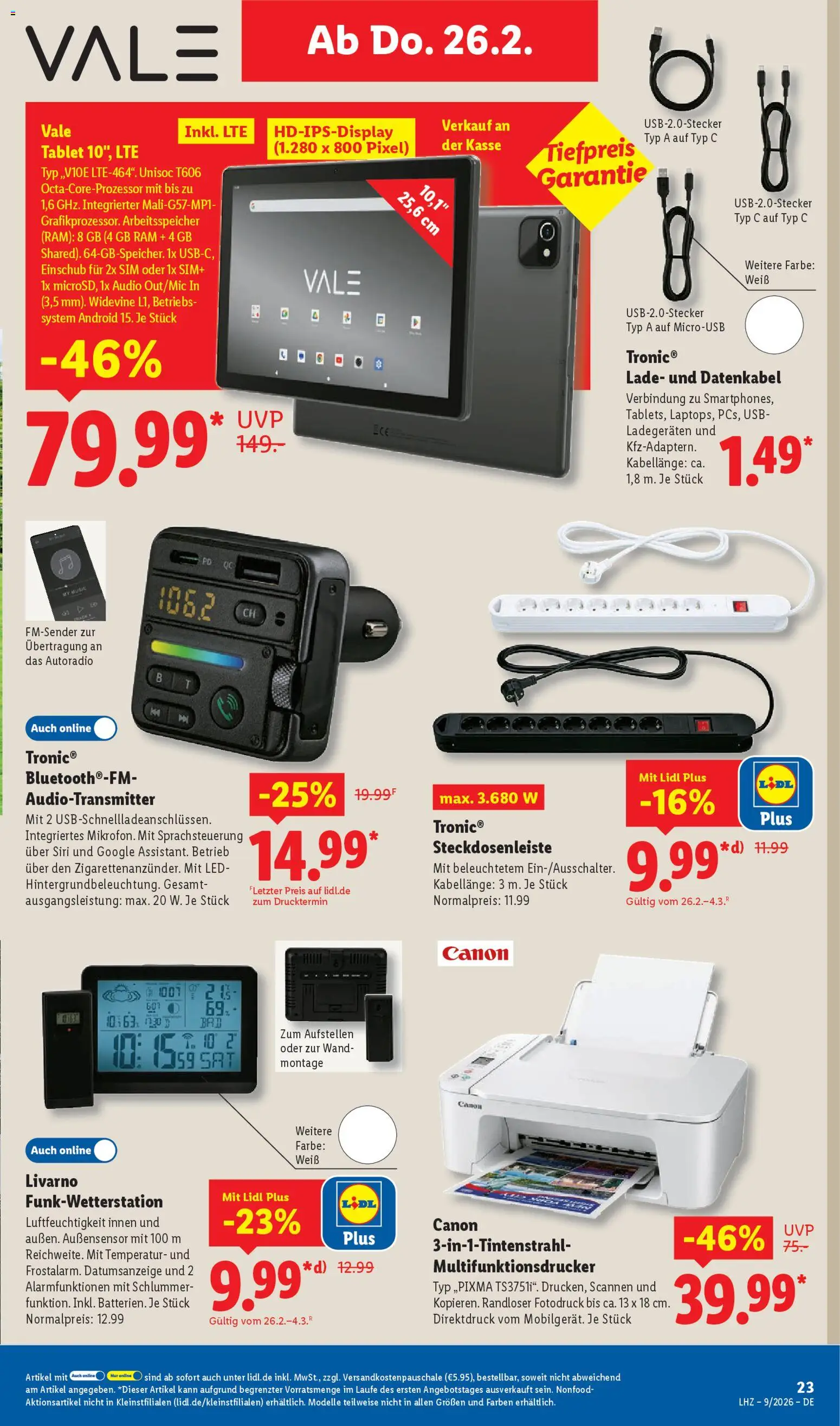 Lidl Prospekt Grimma – gültig ab 23.02.2026 | Seite: 35 | Produkte: USB, Tablet, Audio