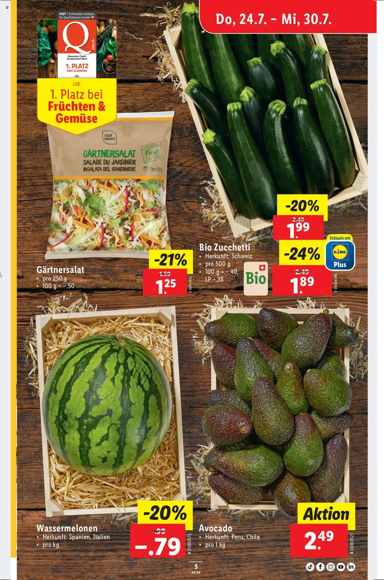 Lidl Aktionen ab 24.07.2025 | Seite: 5 | Produkte: Avocado, Gemüse