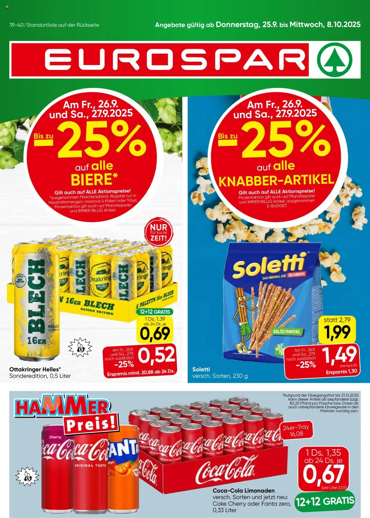 Eurospar Flugblatt - Kärnten gültig ab 25.09.2025 | Seite: 1