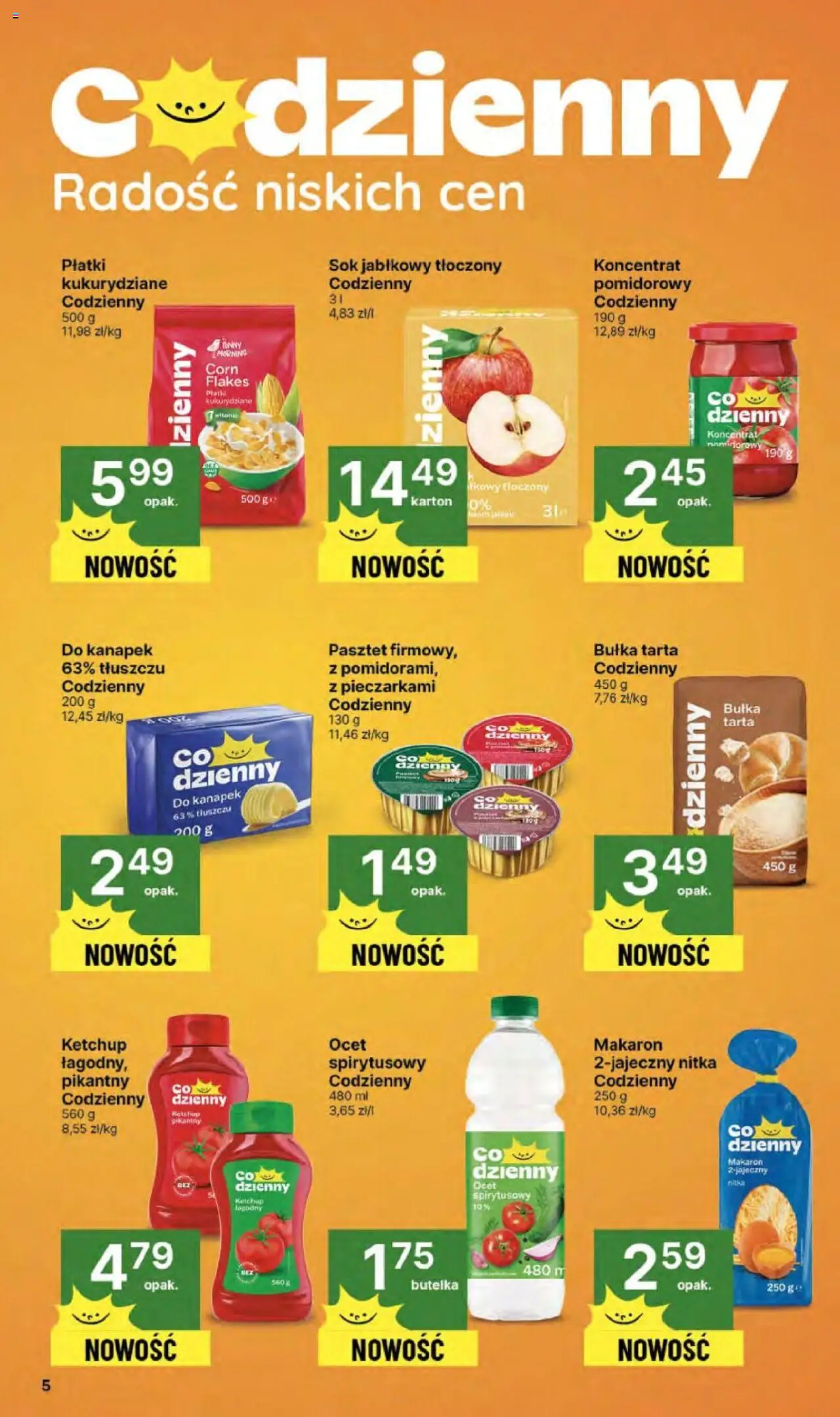 Delikatesy Centrum Gazetka od 09.10.2025 | Strona: 5 | Produkty: Ketchup, Bułka tarta, Bułka, Płatki
