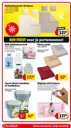 Digitale mini Camera, Deze mini camera is zo klein dat hij, moeiteloos aan je sleutelbos past., Perfect voor snelle foto's en video's., Inclusief 8GB microSD-kaart! - Voorbeeld van een folder van Kruidvat, geldig van 09.12.2025 | Pagina: 58 | Producten: Lunchbox, Portemonnee, Kan, Camera