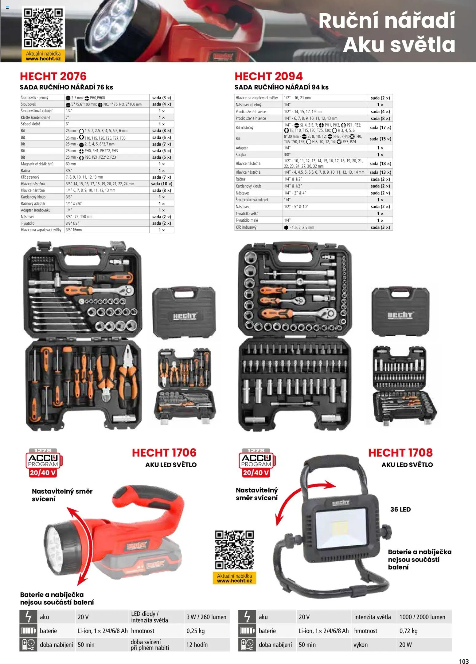 Hecht katalog - Jaro - léto 2026 od 19.02.2026 | Strana: 103 | Produkty: Hecht, Adaptér, Baterie, LED