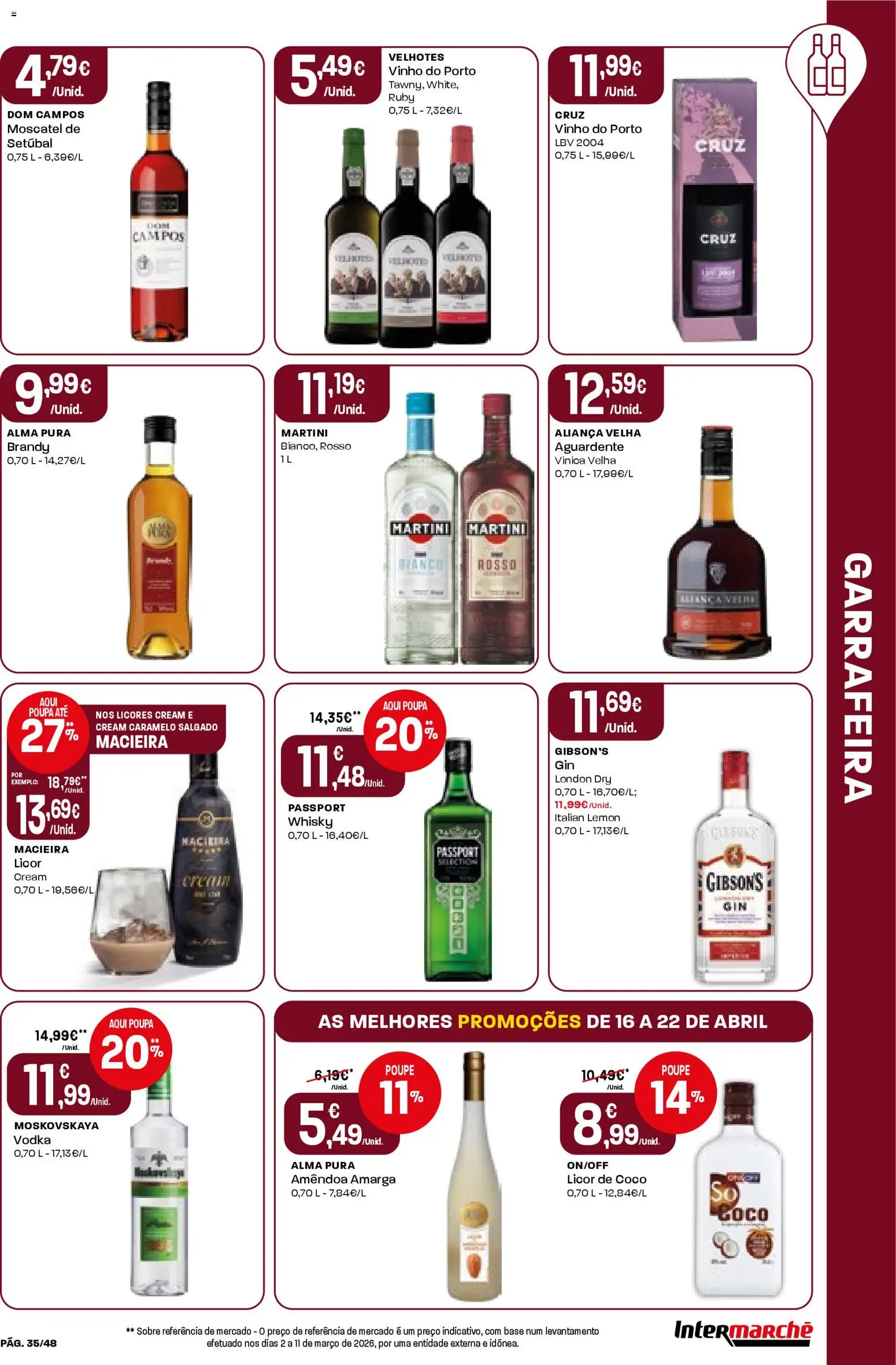 Intermarché folheto │ válido de 16.04.2026 | Página: 35 | Produtos: Aliança, Licor, Vinho, Vodka
