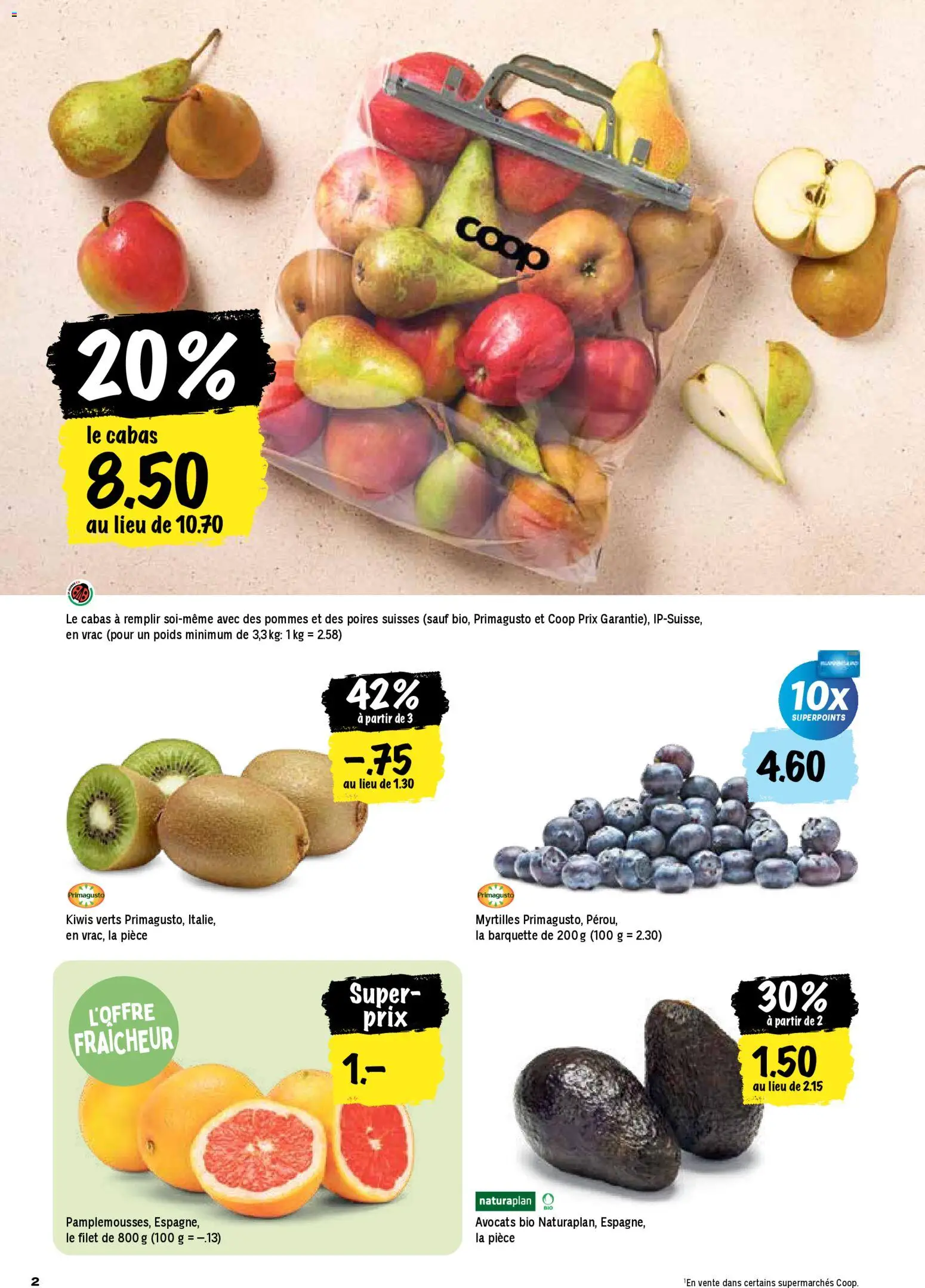 Coop - Les actions de la semaine – gültig ab 29.12.2025 | Seite: 2 | Produkte: Avocado, Grapefruit, Kiwi
