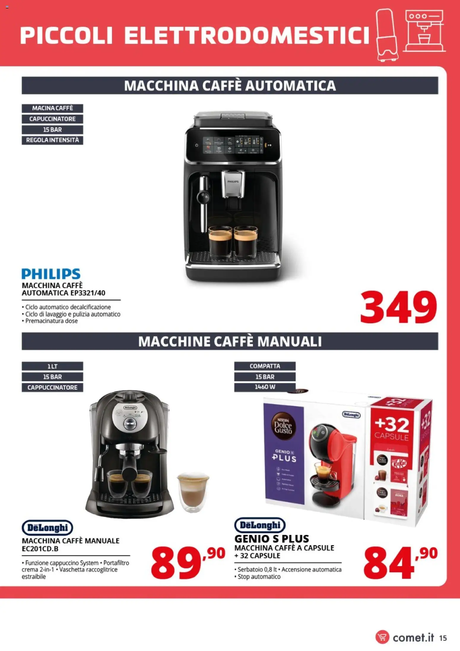 Volantino Comet del 06.03.2026 | Pagina: 15 | Prodotti: Crema, Caffè, Macina