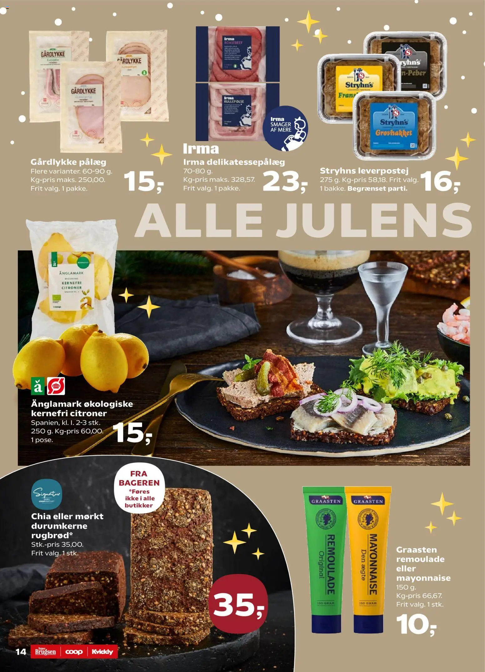 Super Brugsen tilbudsavis – gyldig fra 19.12.2025 | Side: 16 | Produkter: Citroner, Rullepølse, Leverpostej, Remoulade