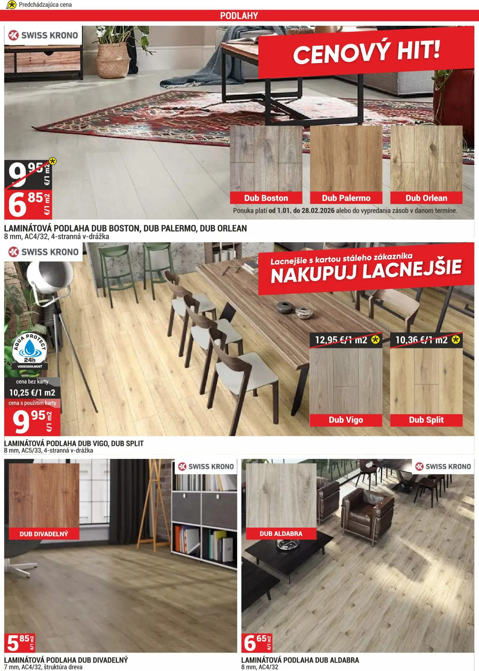 Nové Merkury Market akcie – leták je platný od 01.02.2026 | Strana: 20 | Produkty: Podlaha, Laminátová podlaha