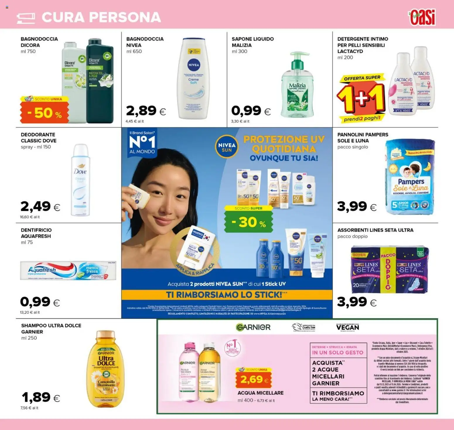 Volantino Oasi del 26.03.2026 | Pagina: 29 | Prodotti: Detergente intimo, Intimo, Pampers, Miele