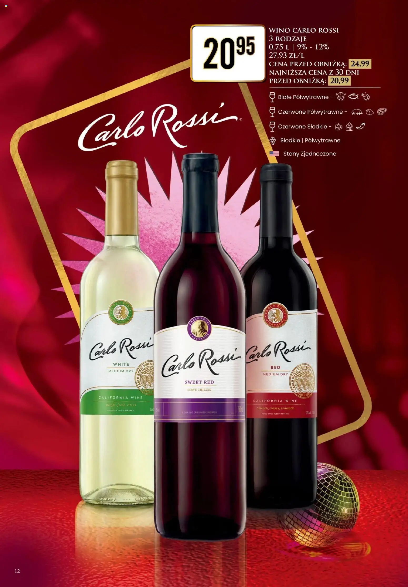 Dino Gazetka alkoholowa od 05.12.2025 | Strona: 12 | Produkty: Wino, Carlo Rossi