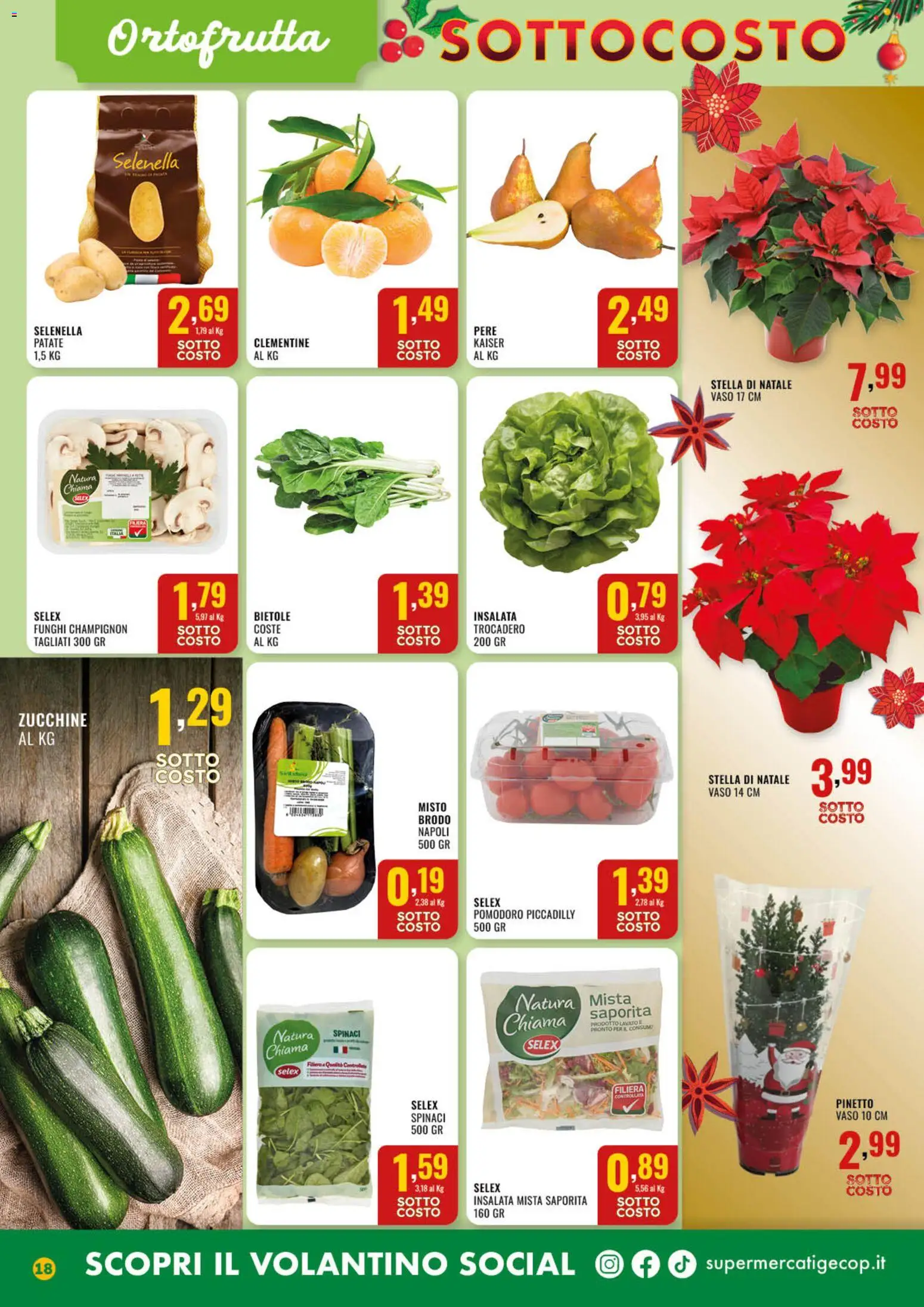 Volantino GECOP del 01.12.2025 | Pagina: 18 | Prodotti: Insalata, Pomodoro, Funghi, Spinaci