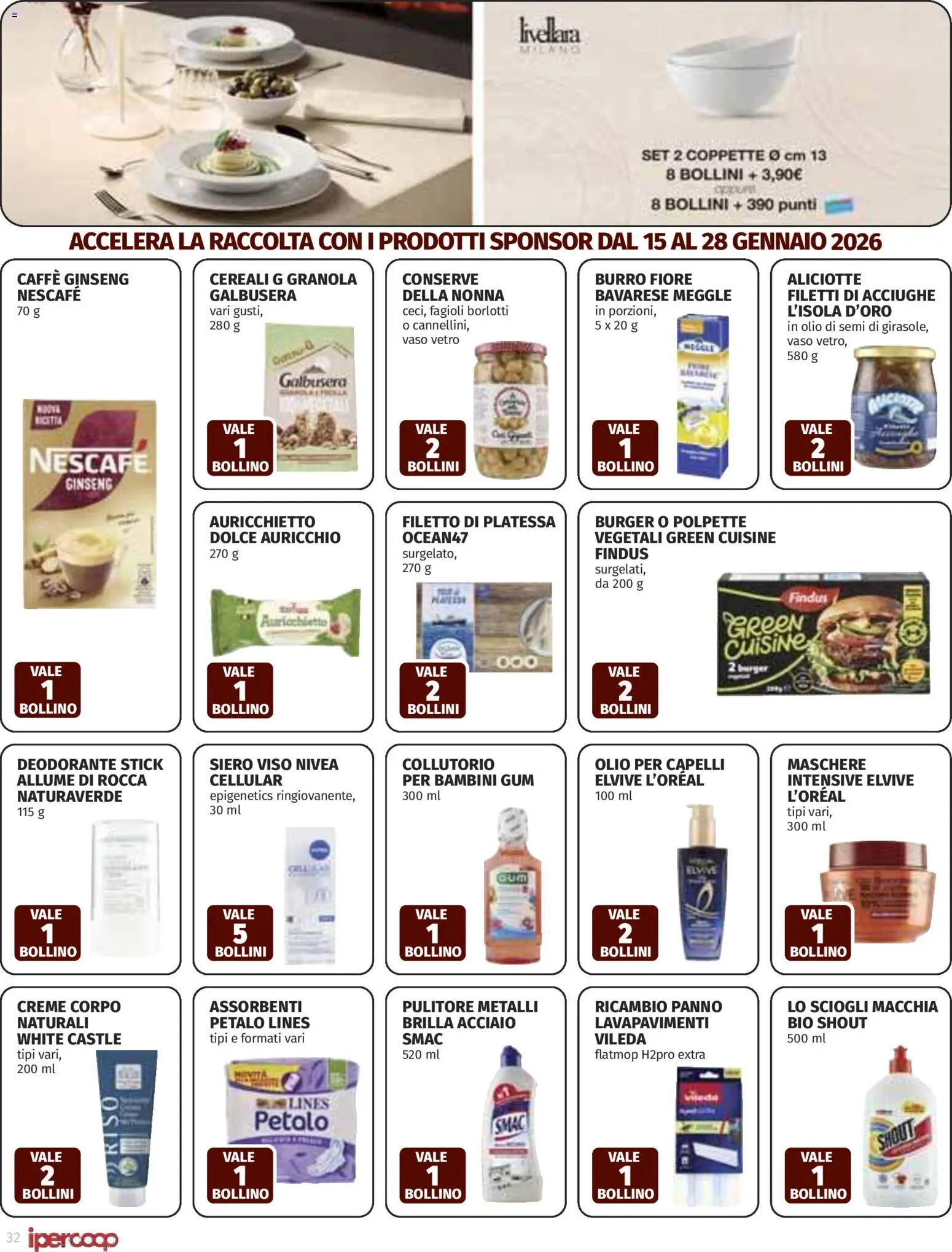 Volantino Ipercoop del 15.01.2026 | Pagina: 32 | Prodotti: Olio per capelli, Fagioli, Olio, Burro