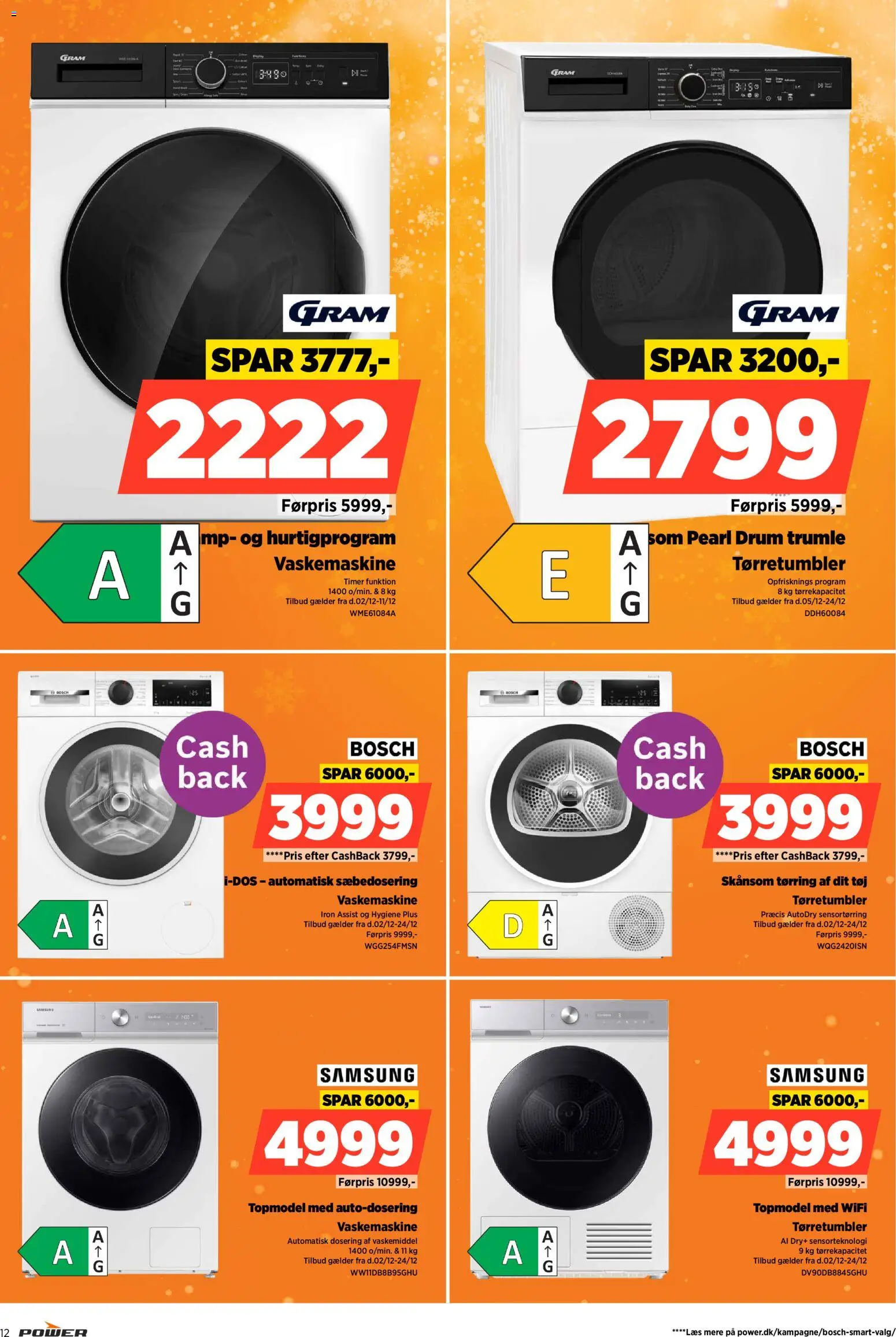 Power tilbudsavis – gyldig fra 02.12.2025 | Side: 12 | Produkter: Søm, Vaskemaskine, Tørretumbler, Tøj