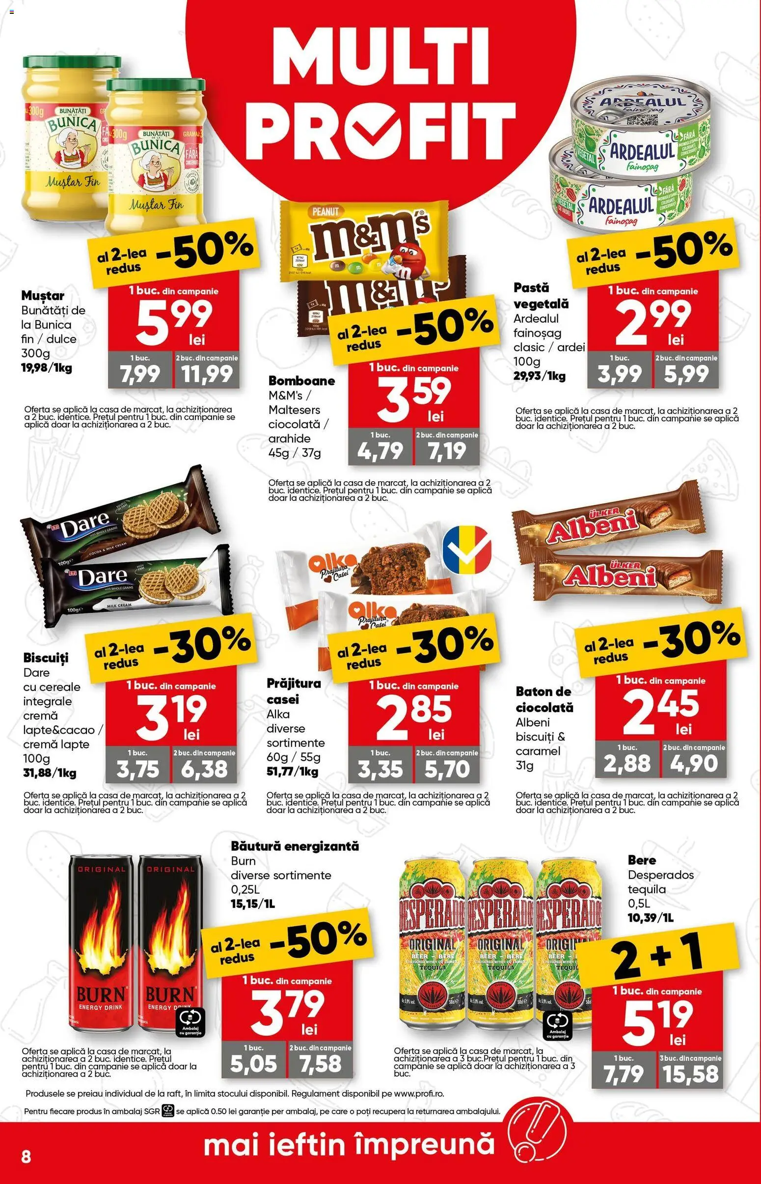 Noul catalog Profi – valabil de la 04.03.2026 | Pagină: 8 | Produse: Prăjitură, Eğitim çantaları, Bomboane, Biscuiți